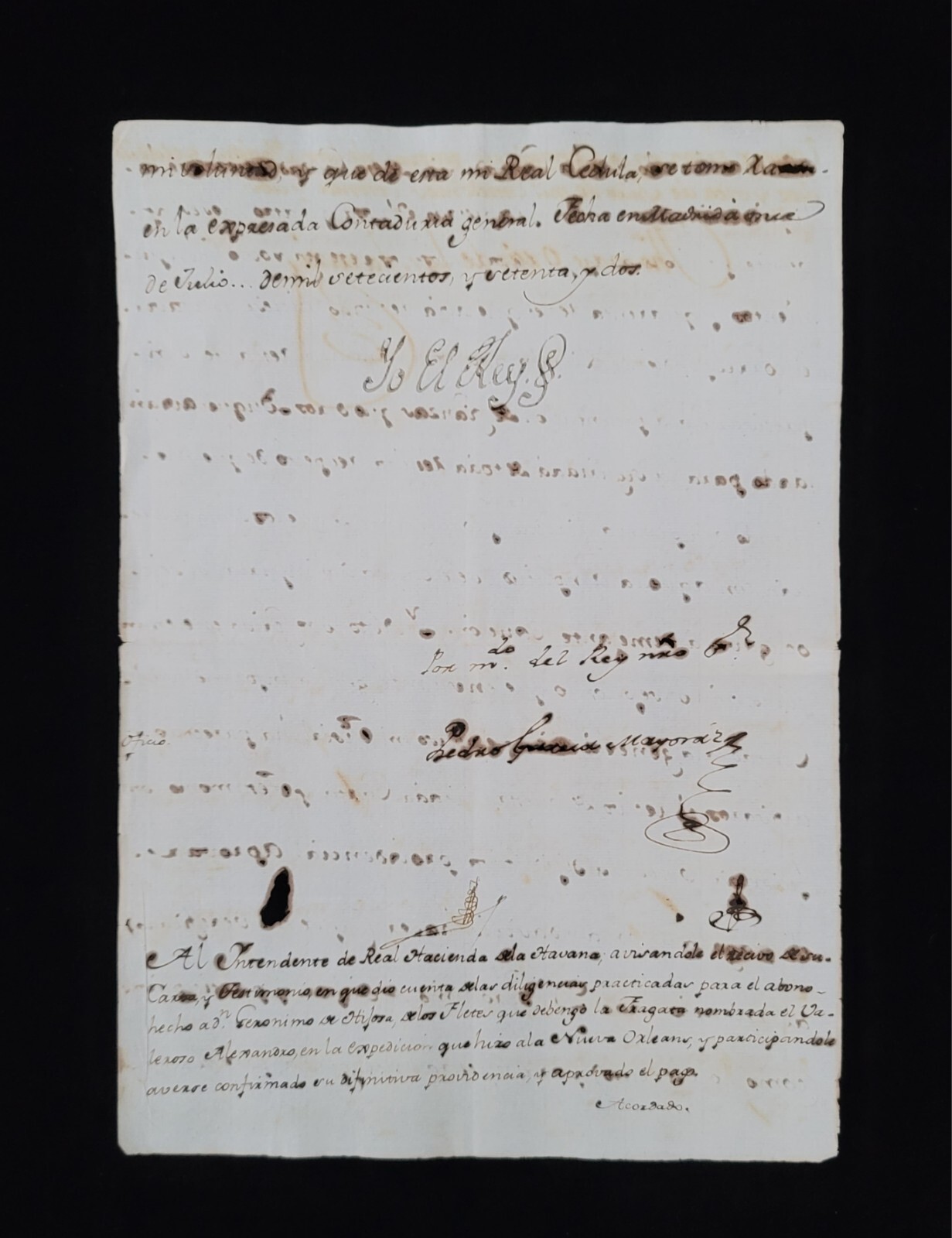 King Charles III Signed Royal O’Reilly Spanish New Orleans Louisiana Expedition King Charles III Signed Royal O’Reilly Spanish New Orleans Louisiana Expedition