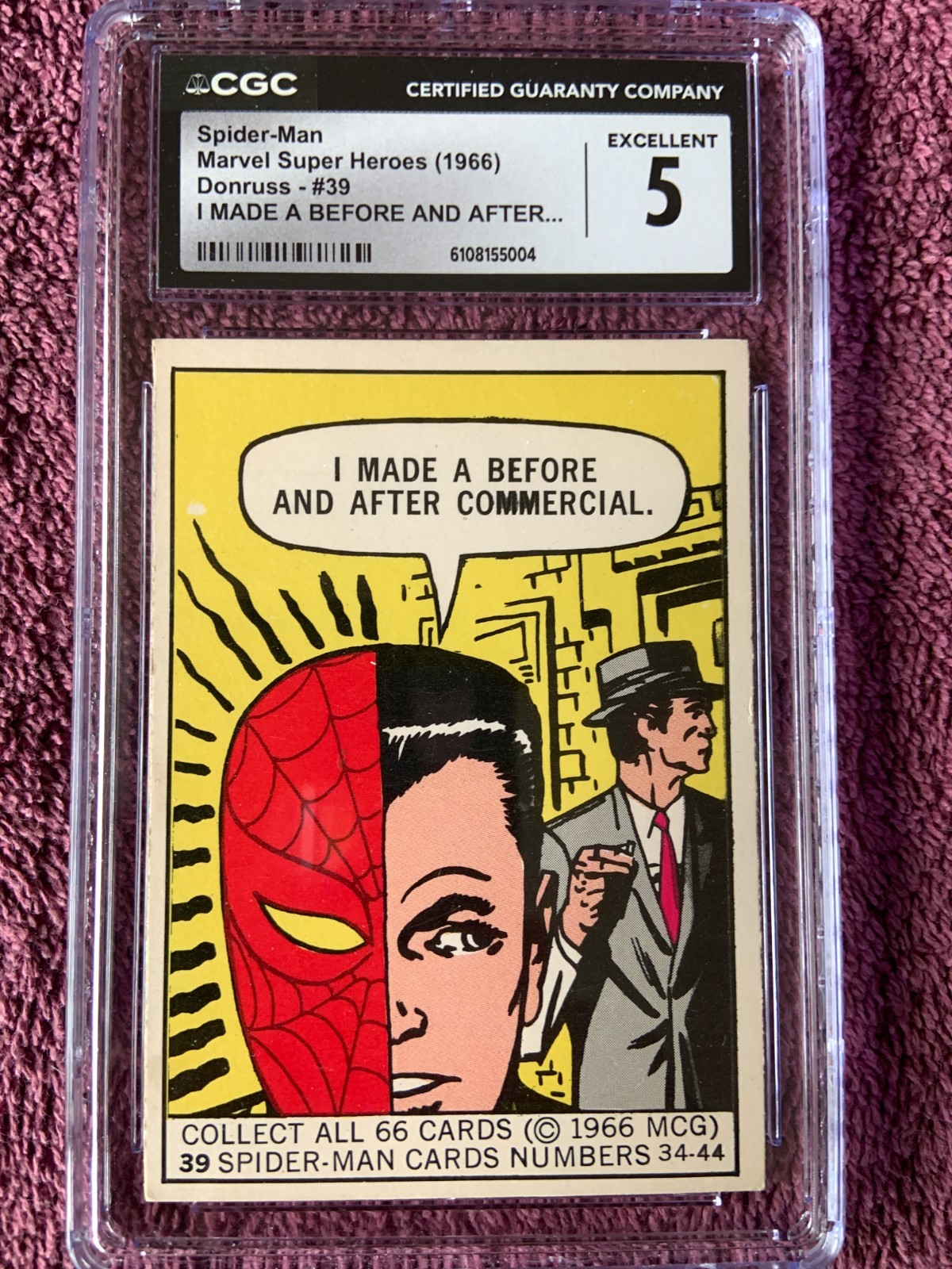 1966 Donruss Marvel Super heroes card #39 Spider-Man I made a before