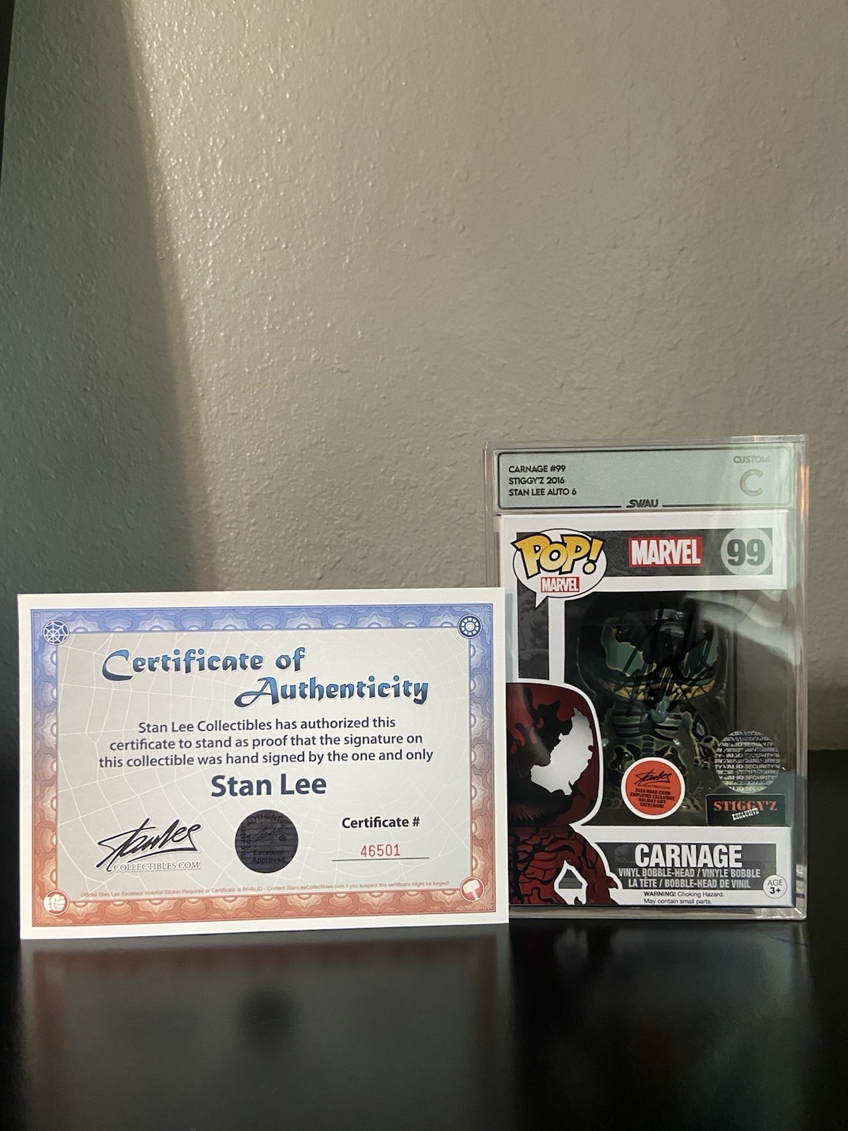 🔥Rare Funko Marvel Carnage #99 StiggyZ Exclusive Autographed Stan Lee COA🔥 🔥Rare Funko Marvel Carnage #99 StiggyZ Exclusive Autographed Stan Lee COA🔥