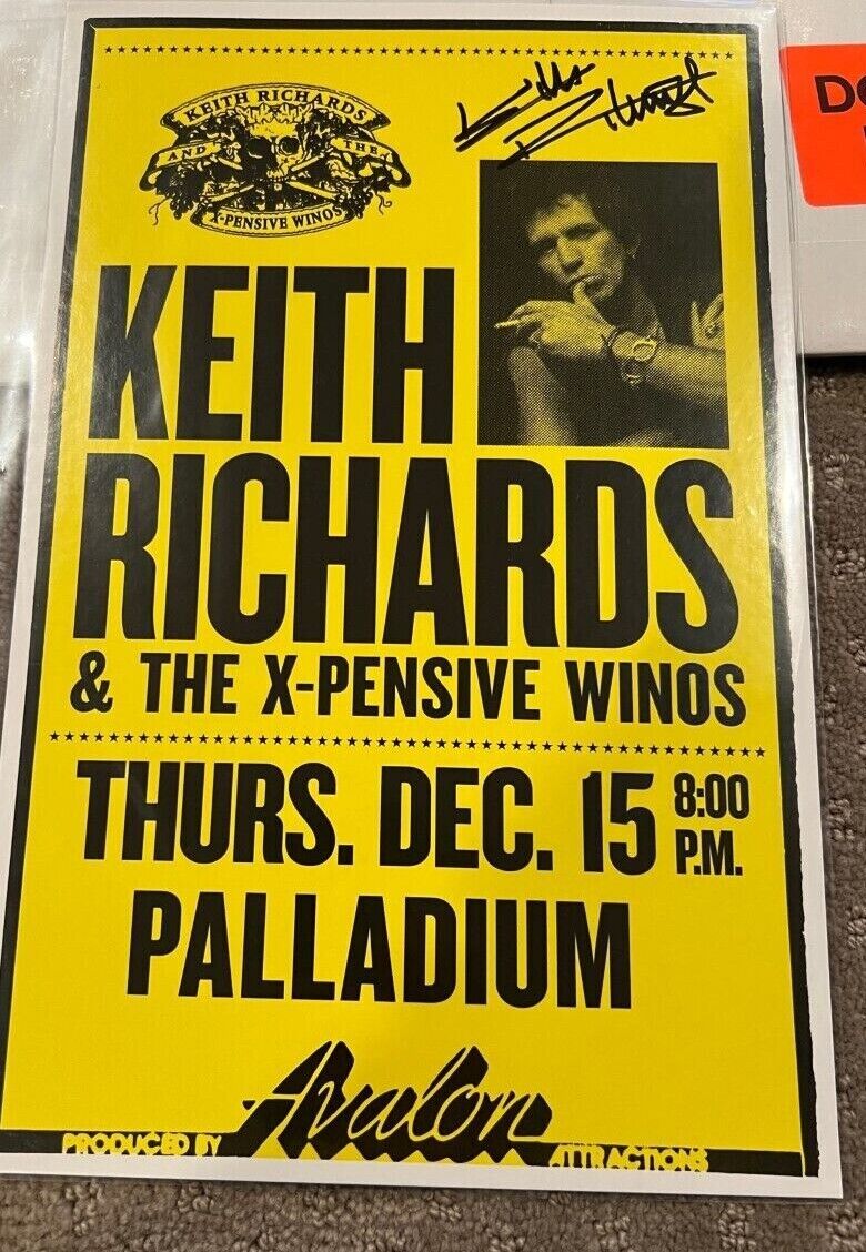 Keith Richards Live At The Hollywood Palladium Autographed Poster Beckett COA