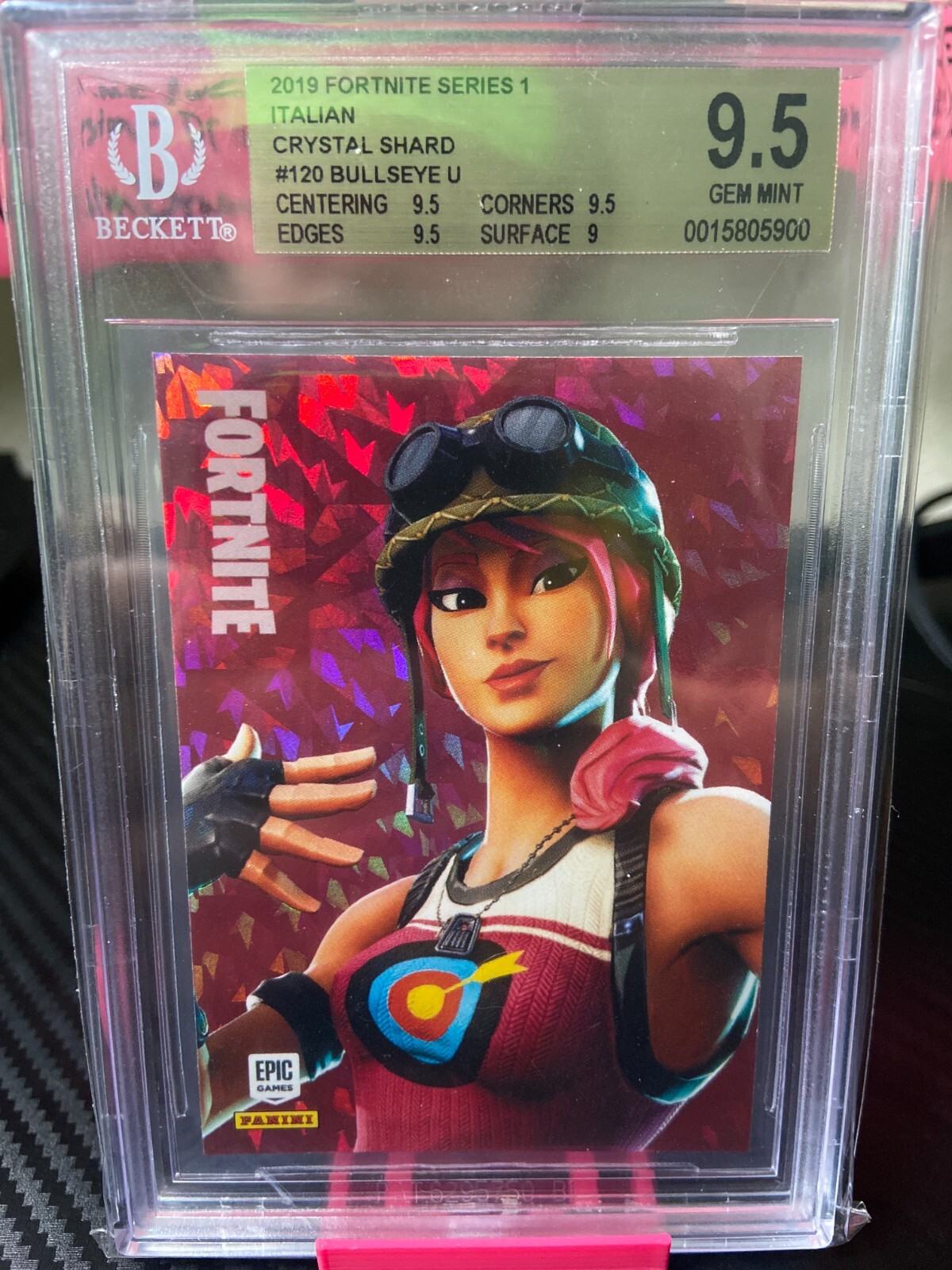 2019 PANINI FORTNITE SERIES 1 BULLSEYE CRYSTAL SHARD ITA PRINT BGS 9.5 GEM MINT 2019 PANINI FORTNITE SERIES 1 BULLSEYE CRYSTAL SHARD ITA PRINT BGS 9.5 GEM MINT