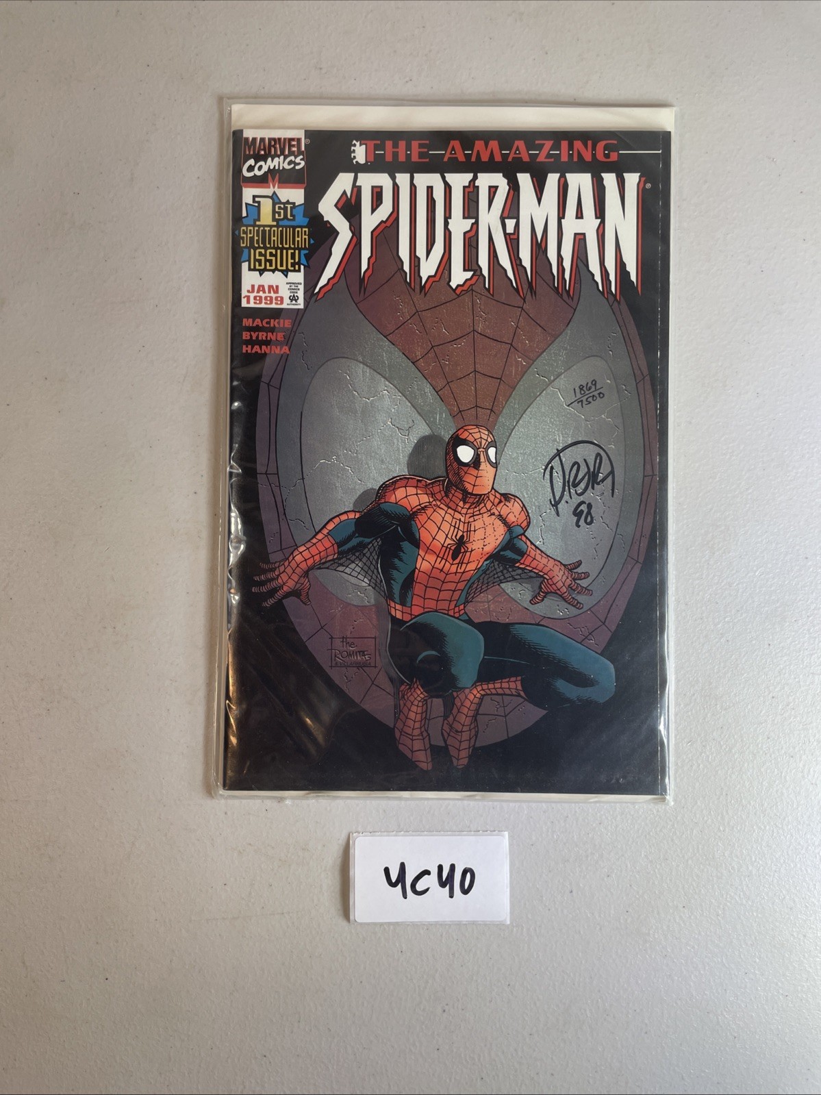 Amazing Spider-Man #1 John Romita Jr. Signed Autographed COA 1869/7500 4C40 Amazing Spider-Man #1 John Romita Jr. Signed Autographed COA 1869/7500 4C40