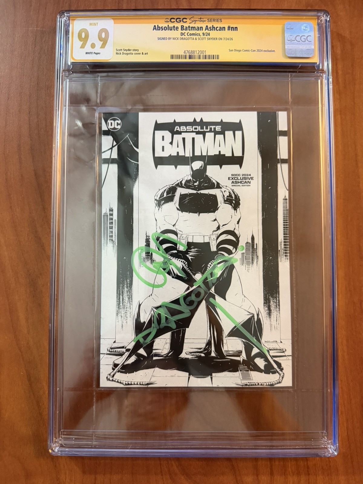 Absolute Batman Ashcan SDCC 2024 exclusive CGC 9.9 Signed Dragotta and Snyder Absolute Batman Ashcan SDCC 2024 exclusive CGC 9.9 Signed Dragotta and Snyder