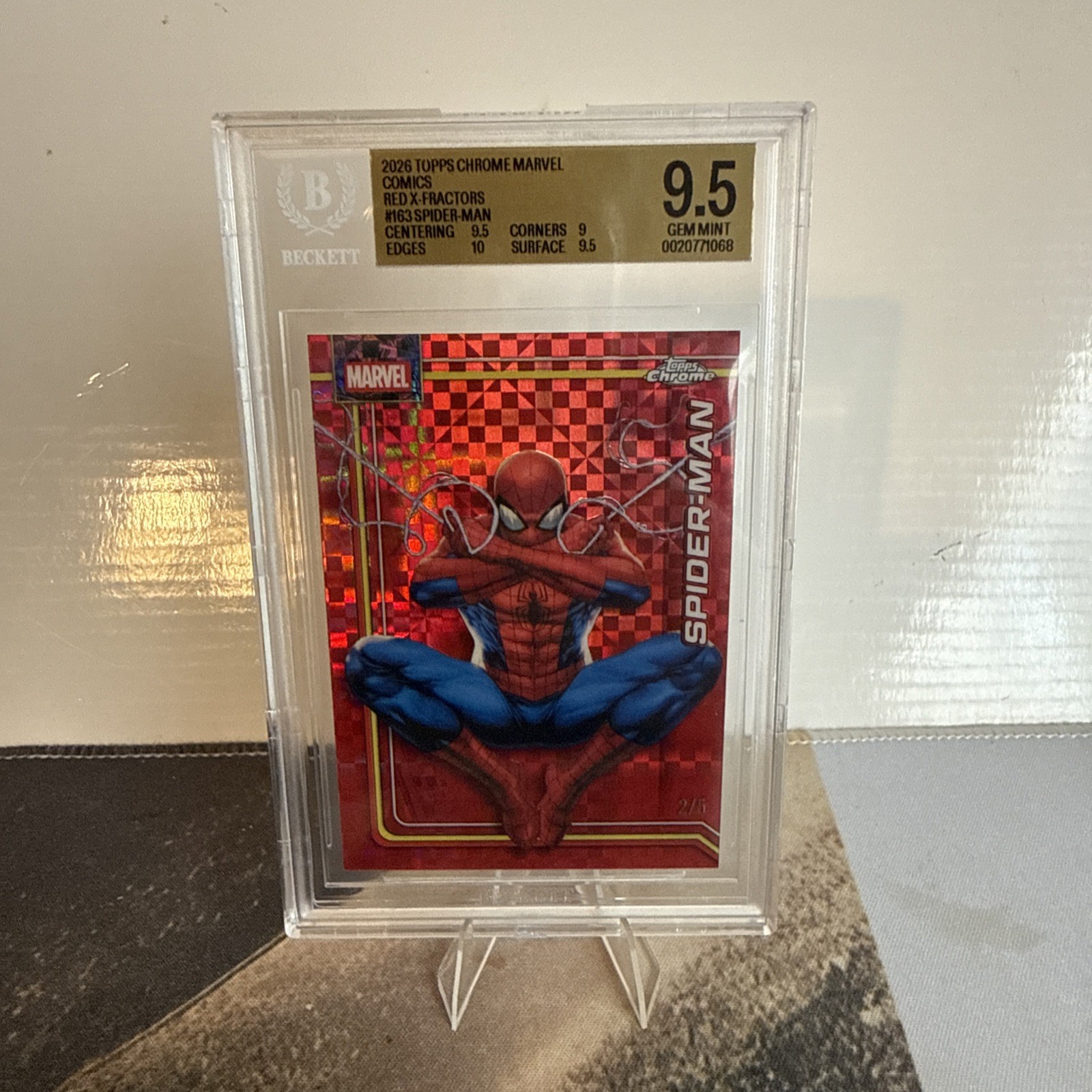 2026 Topps Chrome Marvel Comics Red X-factor Spider-man #163 2/5