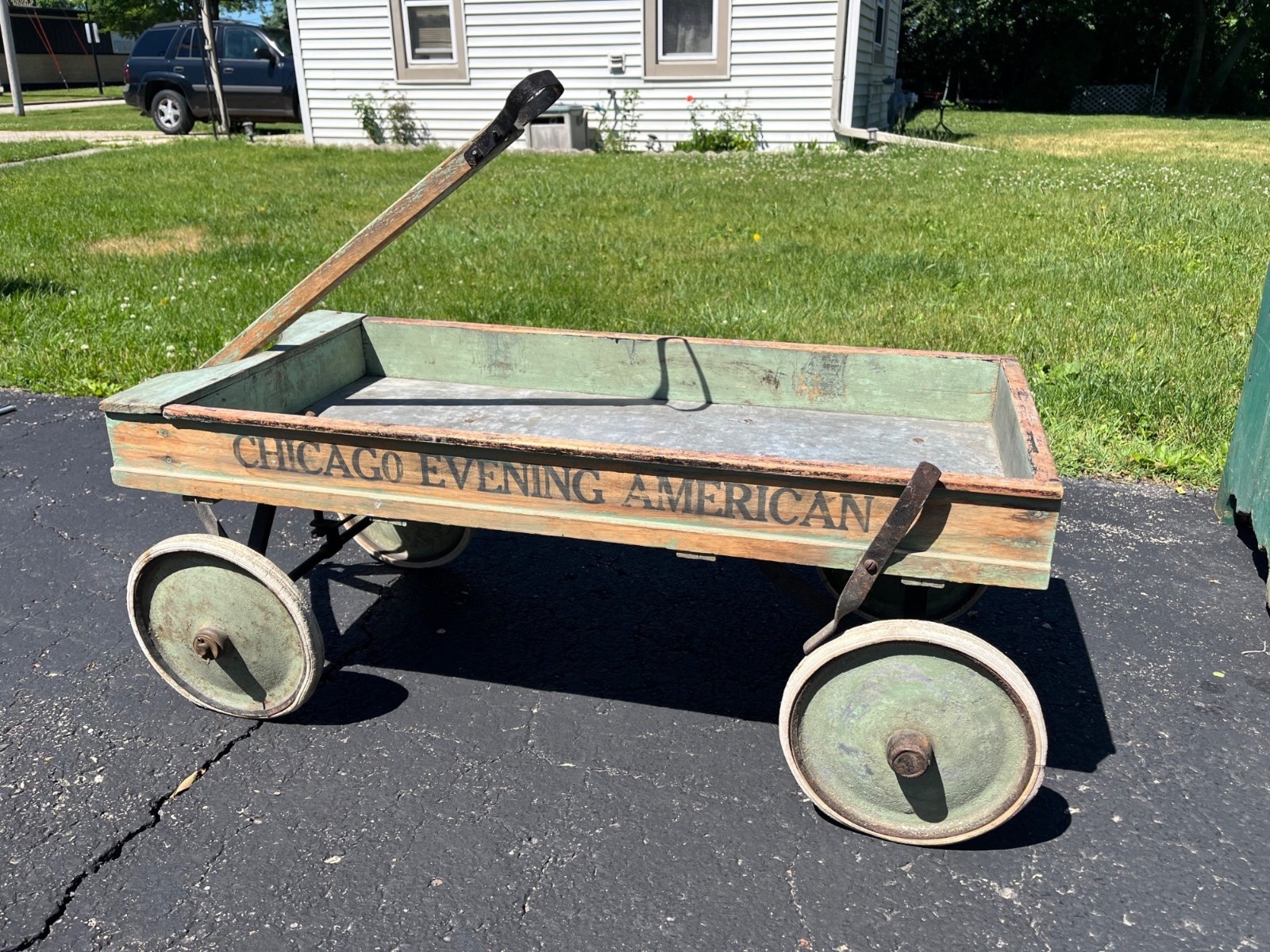 Vintage Early 1900s Chicago Evening American Newspaper Delivery Wagon Newsboy Vintage Early 1900s Chicago Evening American Newspaper Delivery Wagon Newsboy