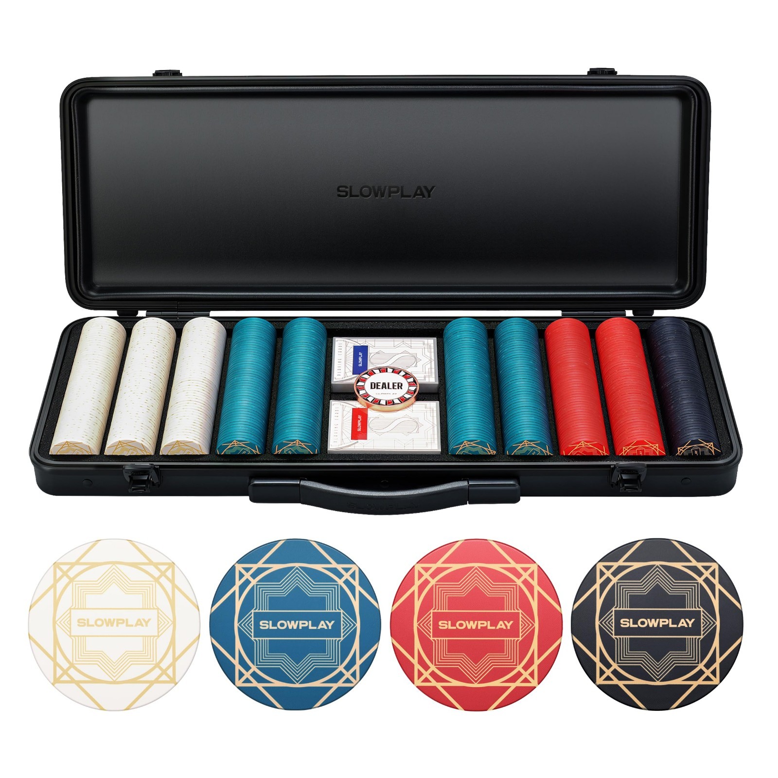 Ceramic Poker Set with 12g 43mm Chips for Texas Hold'em - Casino Quality Game Ceramic Poker Set with 12g 43mm Chips for Texas Hold'em - Casino Quality Game