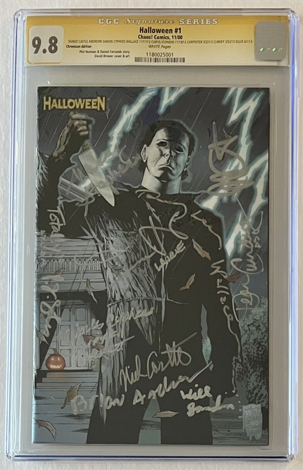 HALLOWEEN #1 • CGC SS 9.8 • SIGNED BY 10 • SIGNED BY JAMIE LEE CURTIS • CHROMIUM