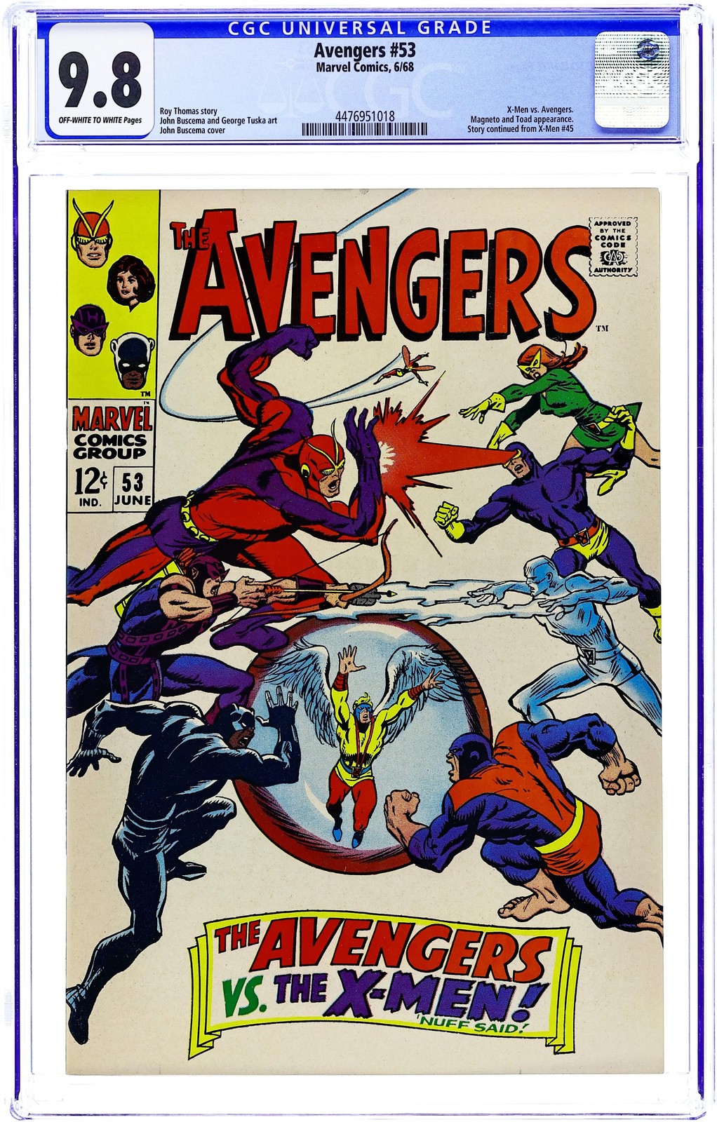 Avengers #53 CGC 9.8 1968 4476951018