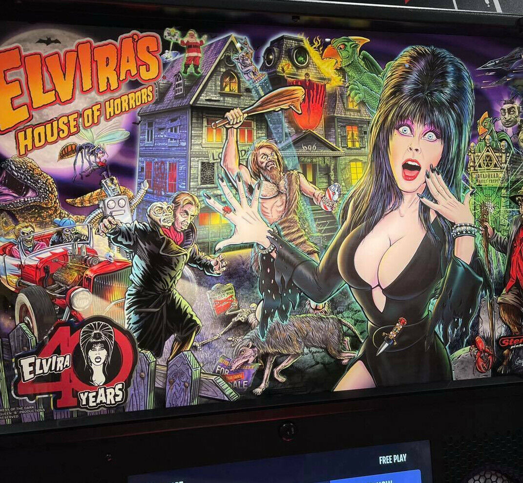 ELVIRA's House Of Horrors 40th Anniversary Edition pInball - NIB with topper 
