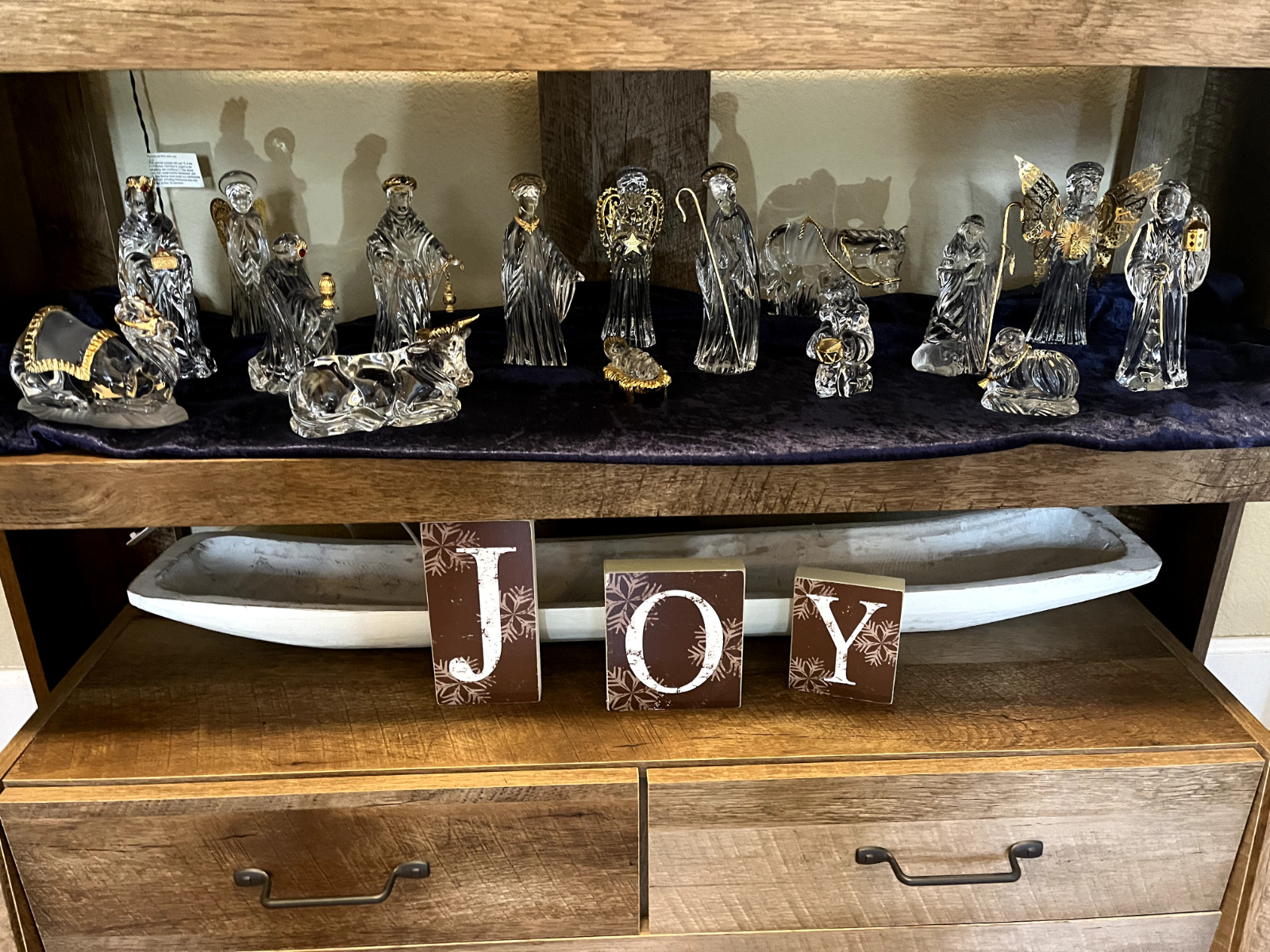 Gorham Crystal Nativity Set Complete - Ox - Angel of Light - Inn Keeper - Ram Gorham Crystal Nativity Set Complete - Ox - Angel of Light - Inn Keeper - Ram