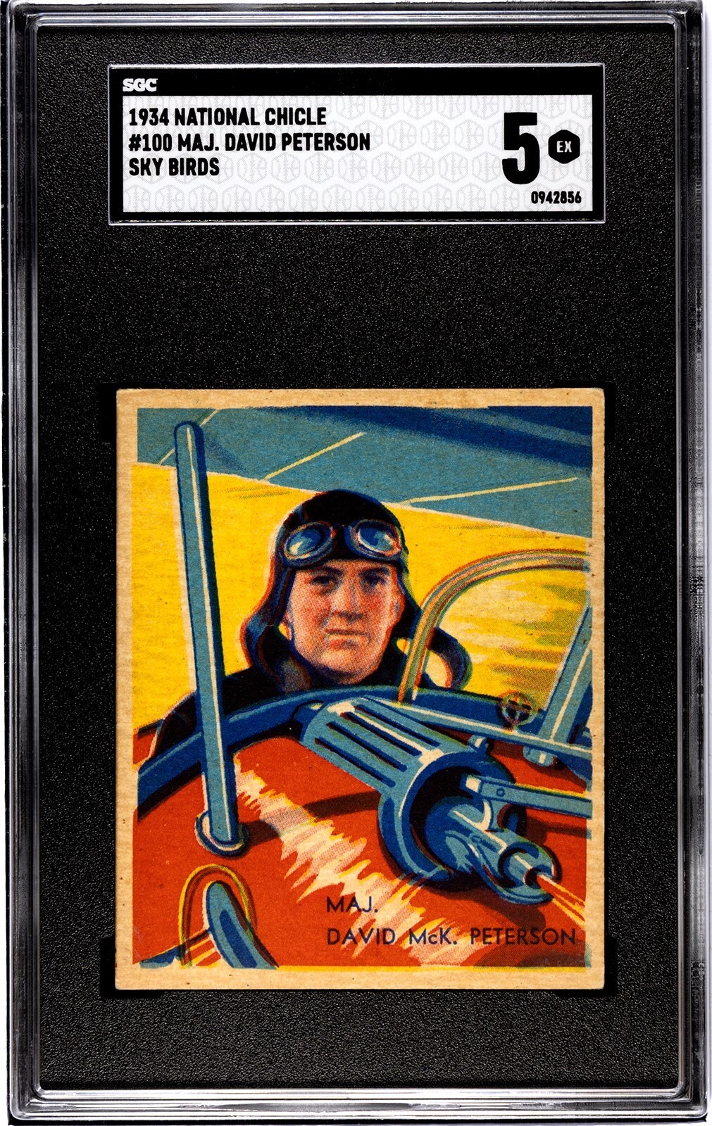 1934 R136 National Chicle Sky Birds #100: MAJ. DAVID PETERSON High # ~ SGC 5 1934 R136 National Chicle Sky Birds #100: MAJ. DAVID PETERSON High # ~ SGC 5