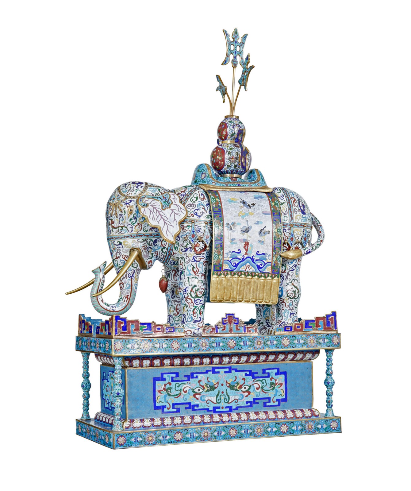 EARLY 20TH CENTURY LARGE CHINESE CLOISONNE ENAMEL ELEPHANT EARLY 20TH CENTURY LARGE CHINESE CLOISONNE ENAMEL ELEPHANT