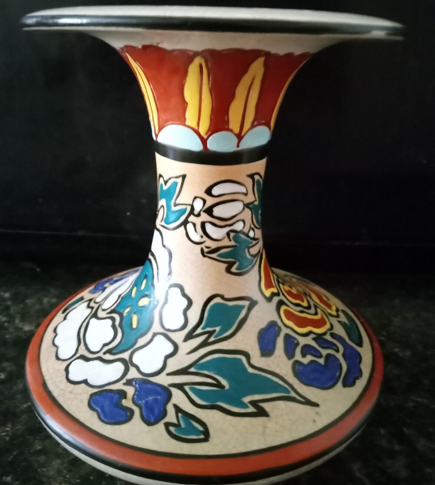 Vintage Multicolor Hand Crafted Vase; Ukraine Relief 