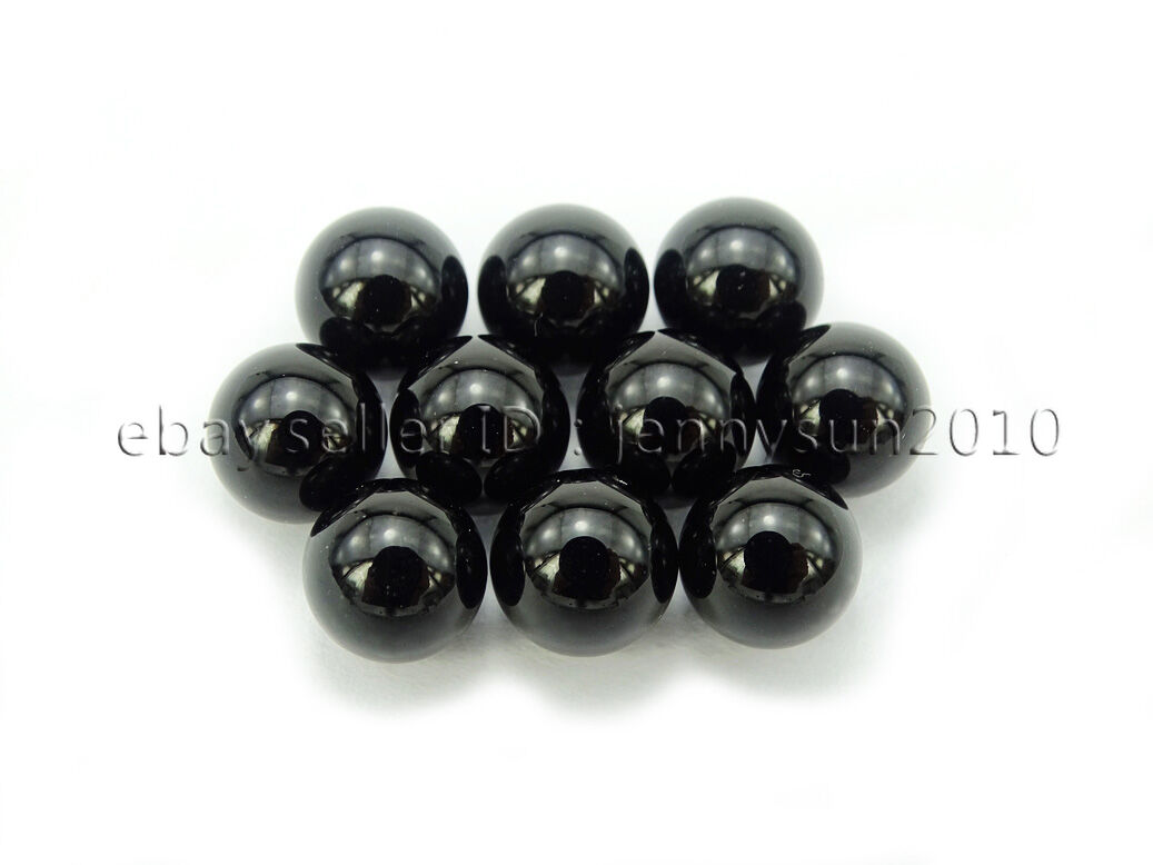 Natural Black Onyx Gemstone Round Sphere Ball Collectible Reiki Chakra 6mm 8mm 