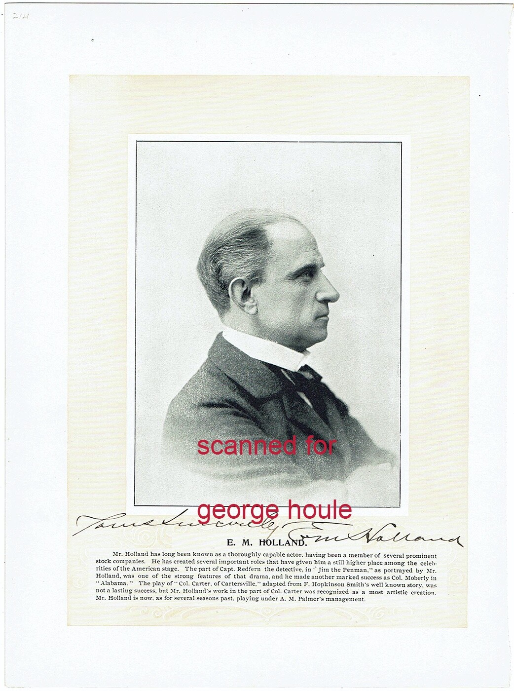 E.M. HOLLAND - PHOTOGRAPH - SIGNED - ISABELLE URQUHART - GEORGE BERNARD SHAW E.M. HOLLAND - PHOTOGRAPH - SIGNED - ISABELLE URQUHART - GEORGE BERNARD SHAW