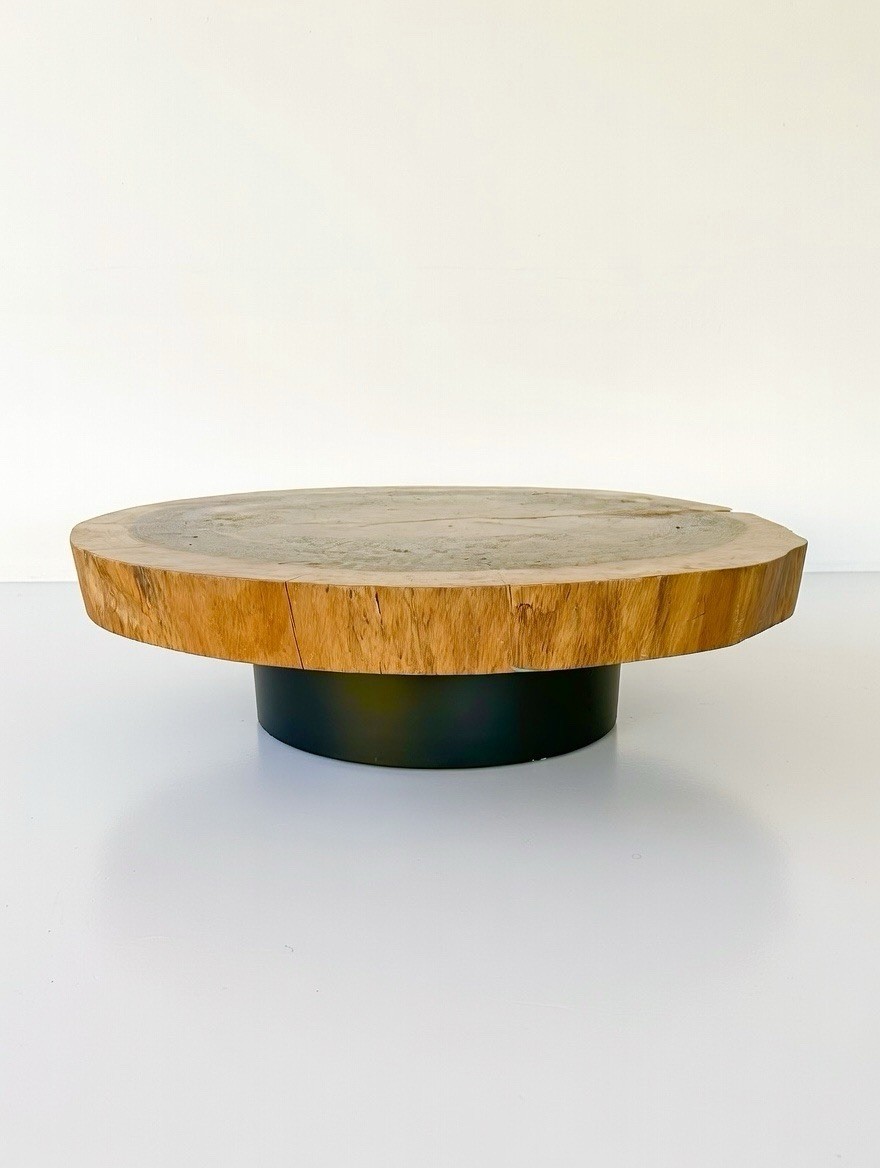 Vintage Live-Edge Bolacha Wood Slab Coffee Table Mid Century Modern Vintage Live-Edge Bolacha Wood Slab Coffee Table Mid Century Modern