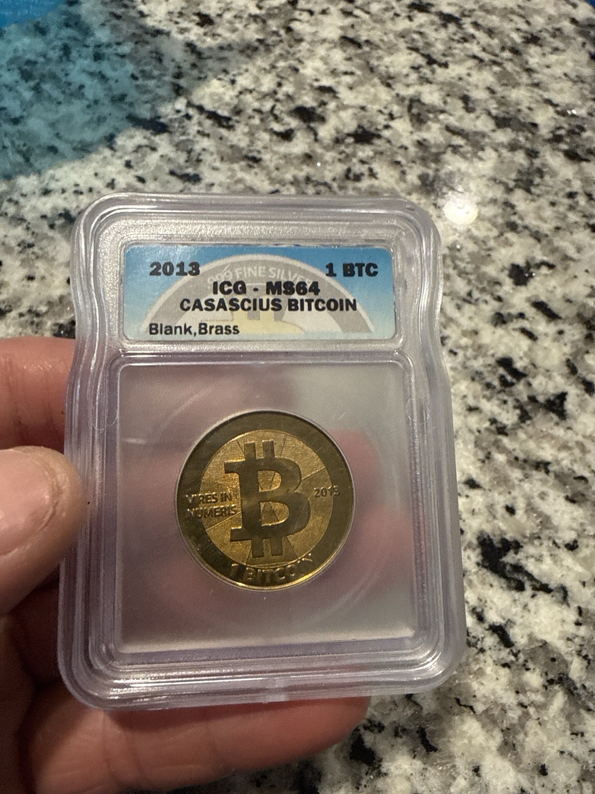 Casascius Bitcoin 1 BTC Blank Brass 2013 ICG MS64 Crypto-Collectible Casascius Bitcoin 1 BTC Blank Brass 2013 ICG MS64 Crypto-Collectible
