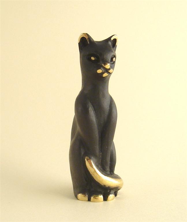 Walter BOSSE Vienna Large Elegant CAT 57mm Brass Modernism Bronze era Walter BOSSE Vienna Large Elegant CAT 57mm Brass Modernism Bronze era