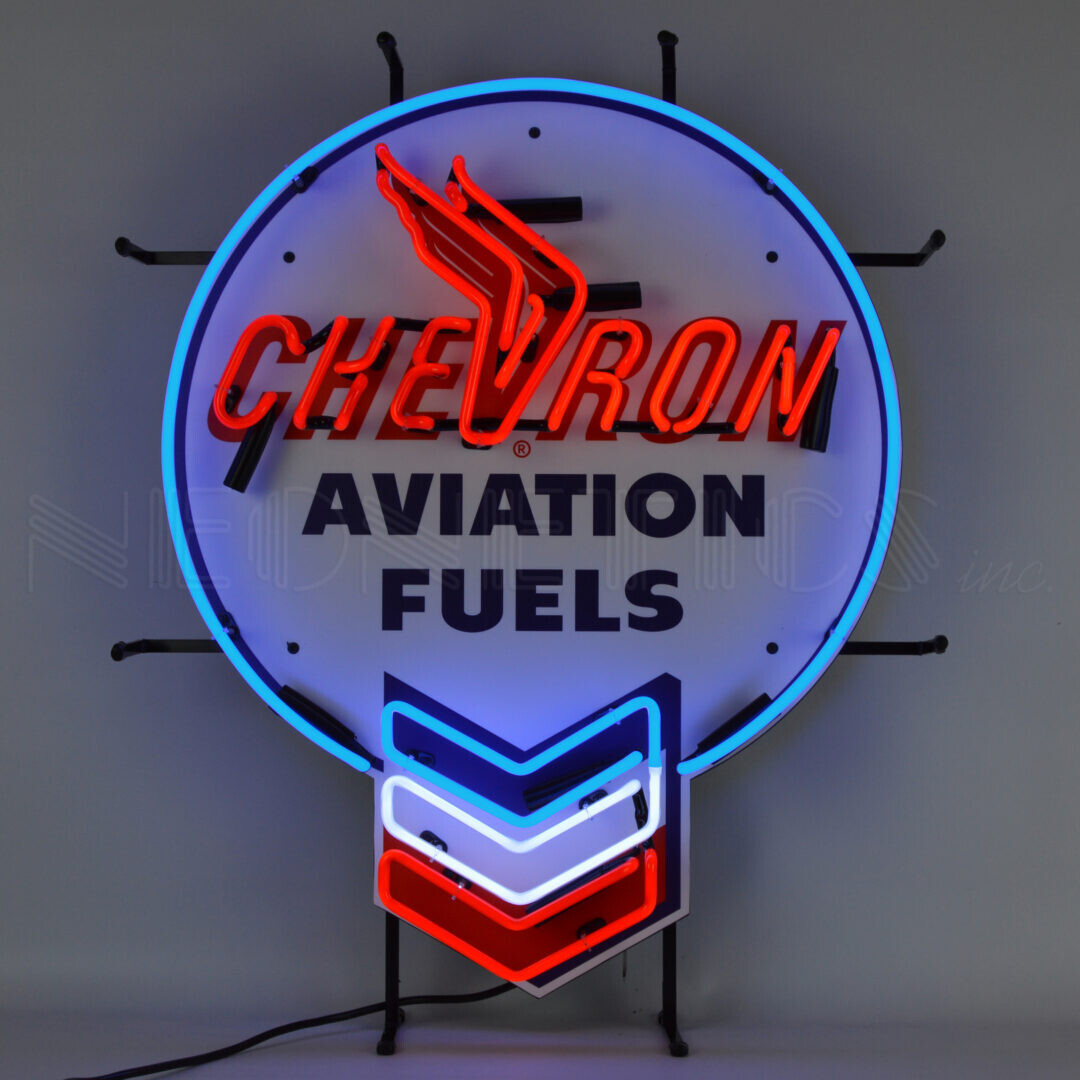 Wholesale lot 6 neon sign Chevron Motor oil Gas gasoline Flying A Pump Globe