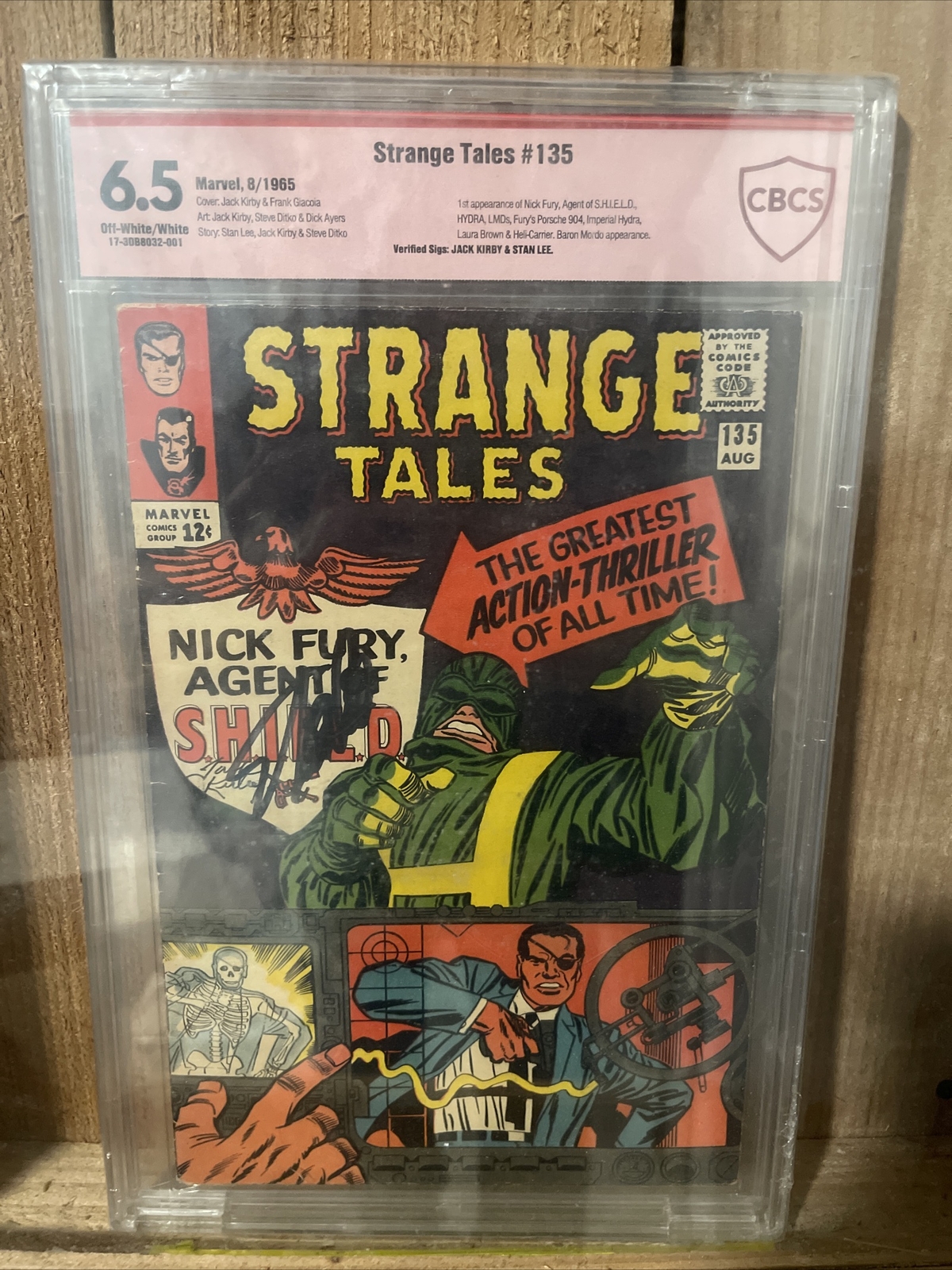 Strange Tales #135 CGC/CBCS 6.5 Signed Stan Lee & Jack Kirby Front Cover