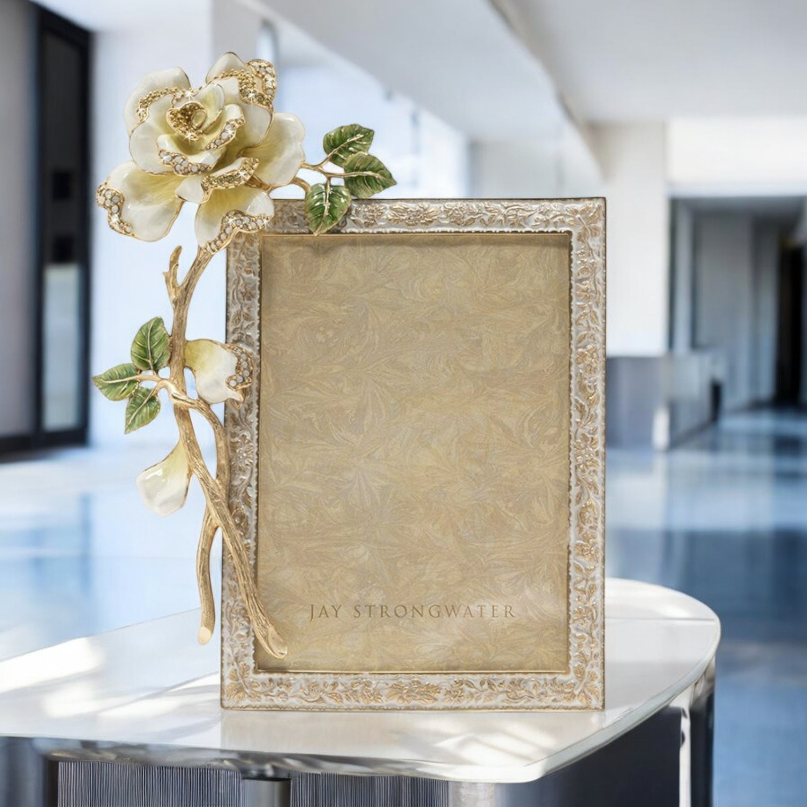 Jay Strongwater Beauty Rose Picture Frame Exquisite Floral Elegance SPF5868-258 Jay Strongwater Beauty Rose Picture Frame Exquisite Floral Elegance SPF5868-258