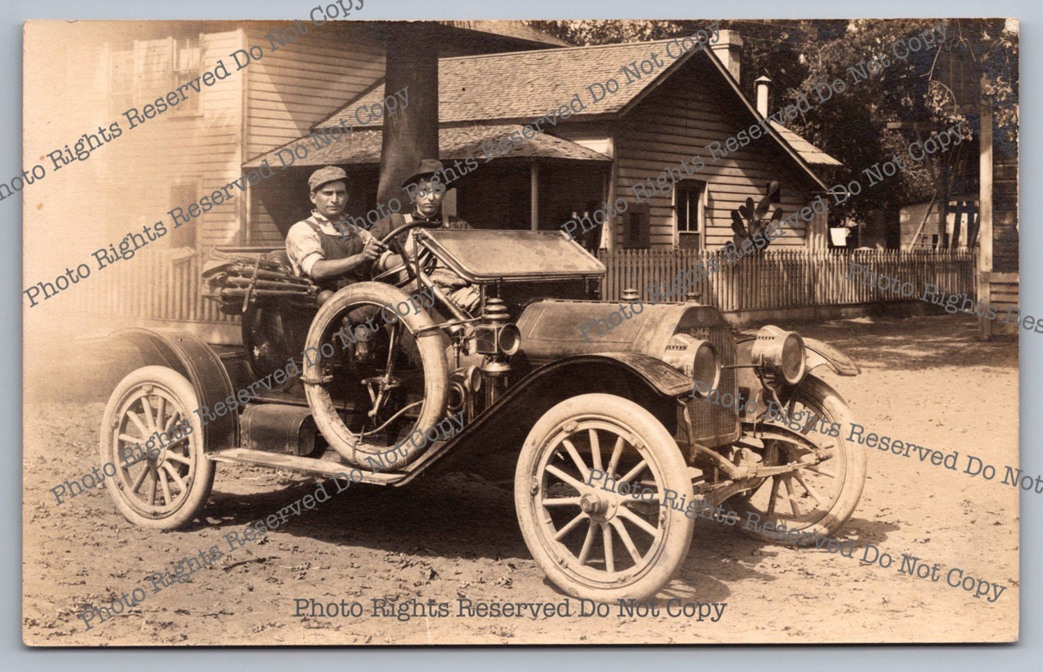 Antique RPPC E-M-F automobile motor car Real Photo Postcard 