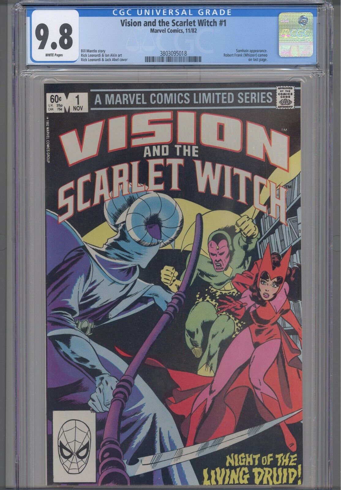 Vision and the Scarlet Witch #1 CGC 9.8 1982 Marvel  Samhain App Whizzer Cameo