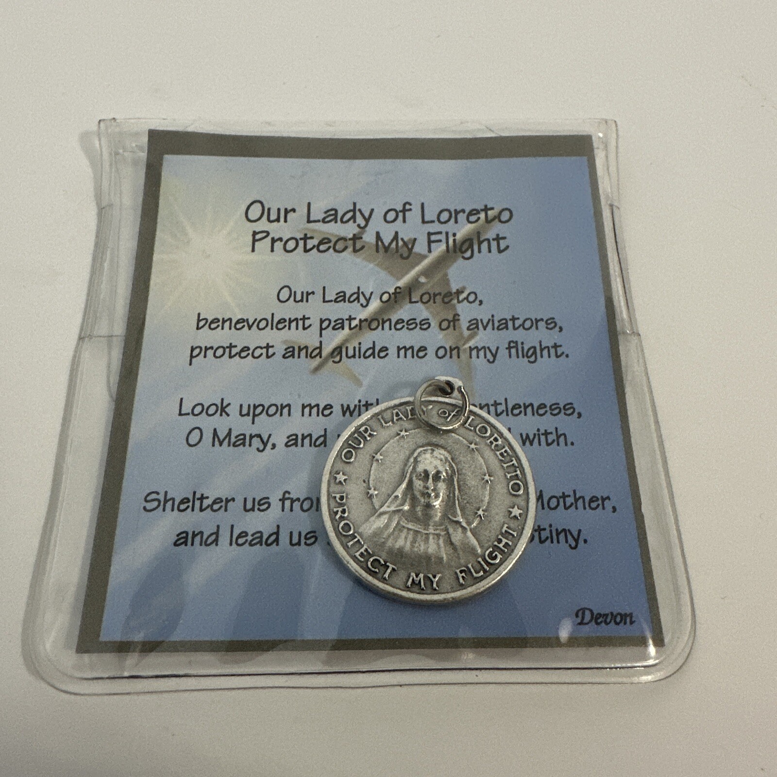 Our Lady of Loreto, Protect My Flight - Paperstock Holy Card and Pendant Our Lady of Loreto, Protect My Flight - Paperstock Holy Card and Pendant