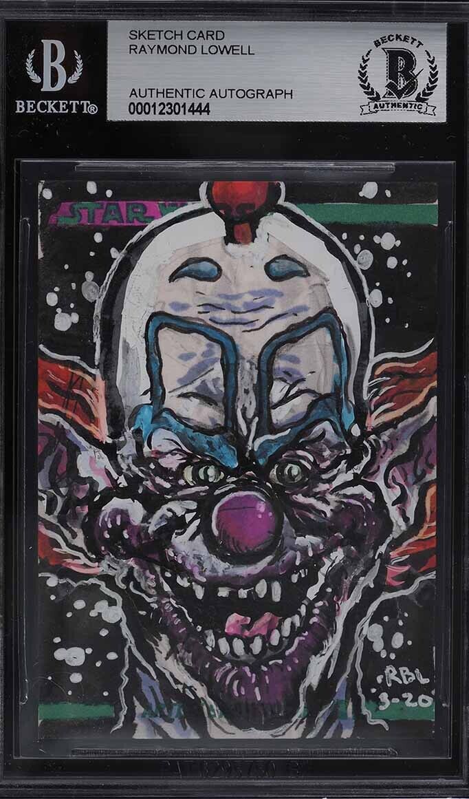 2008 TOPPS STAR WARS KILLER KLOWNS FROM OUTER SPACE ORIGINAL SKETCH CARD 1/1 BAS