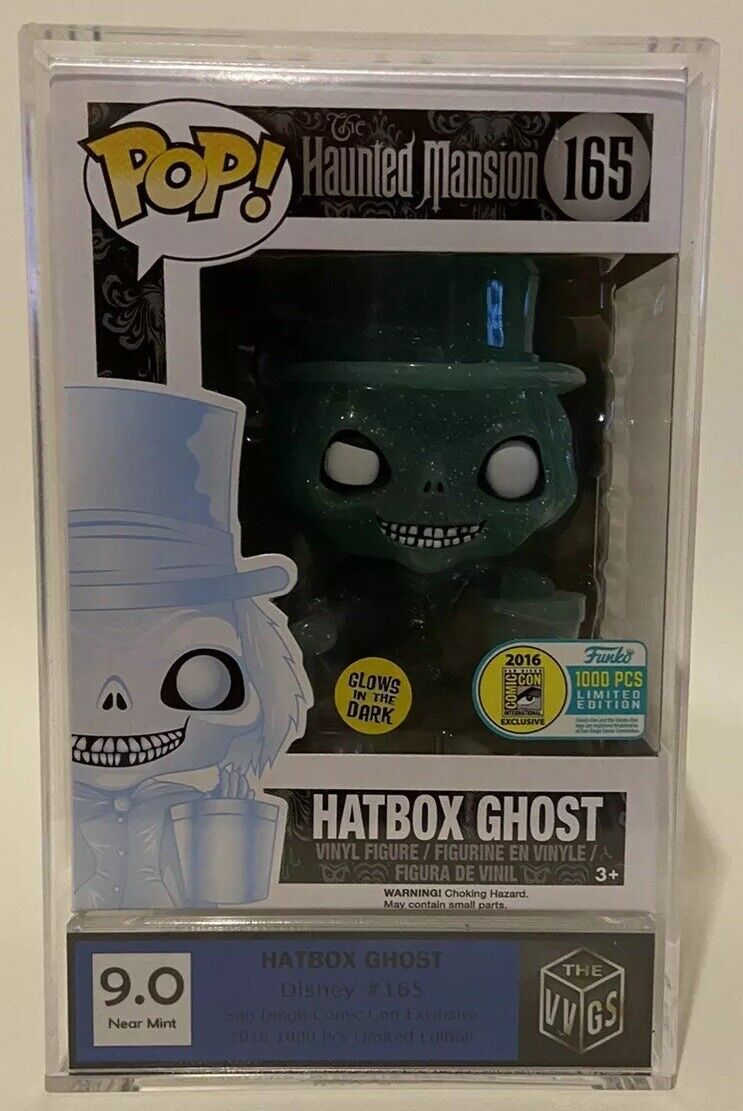 Funko Pop Haunted Mansion Hatbox Ghost GITD SDCC 2016 Exclusive VVGS Graded 9.0