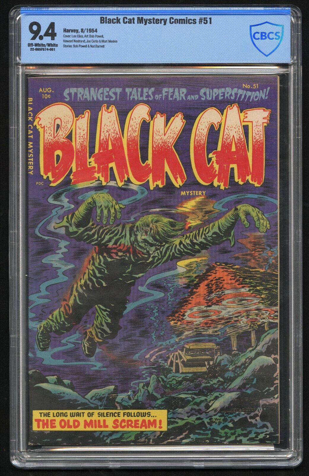 Black Cat Mystery #51 CBCS 9.4 (Harvey 8/54) Golden Age Pre-Code Horror PCH