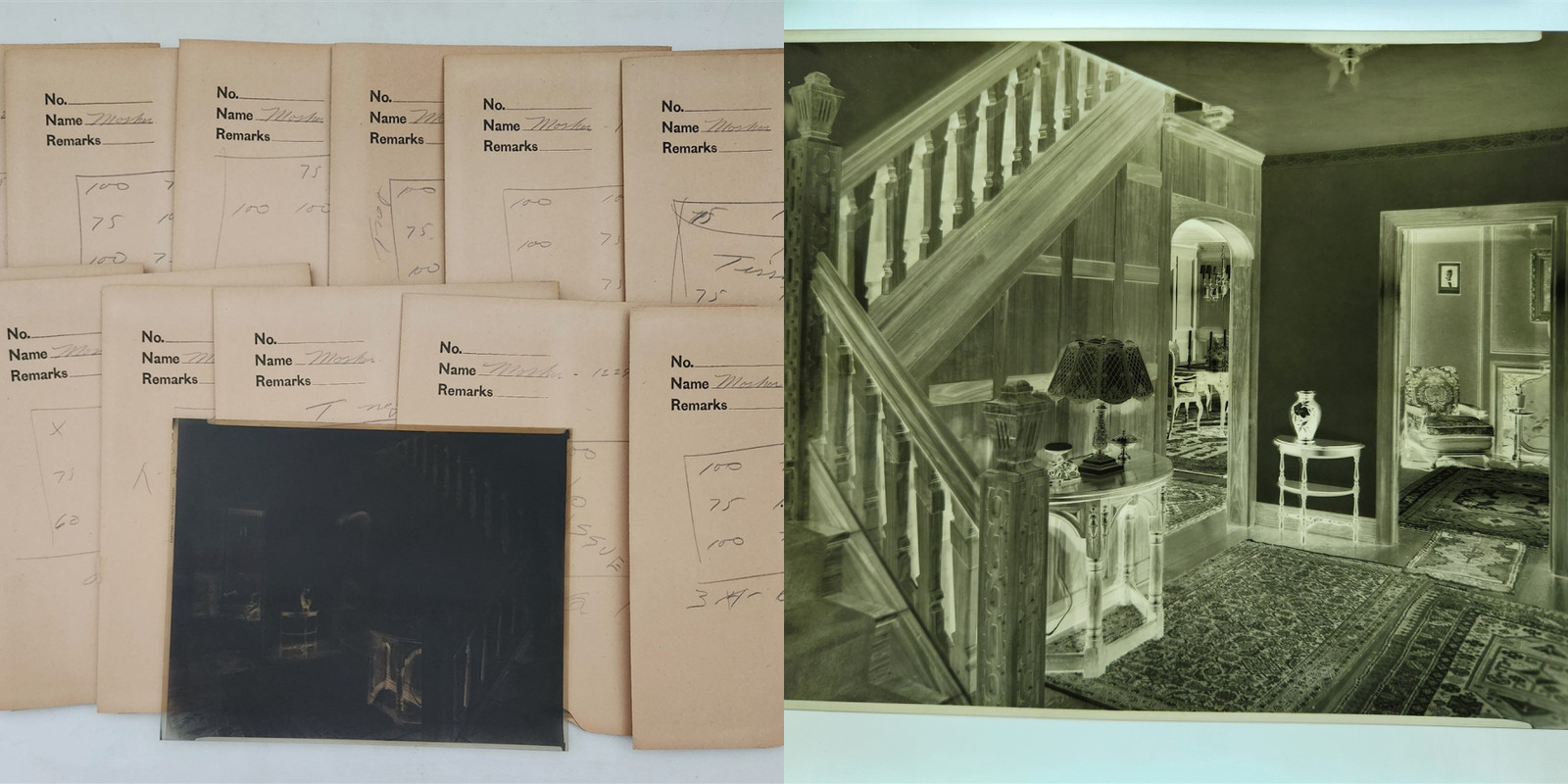 1930s vintage MOSHER rochester ny FAMILY HOME 13pc PHOTO NEGATIVE lot