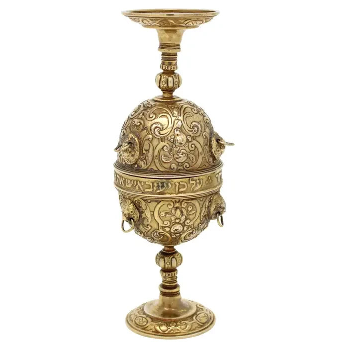 A Pair of German Parcel-Gilt Silver Wedding Goblets, Late 19th Century A Pair of German Parcel-Gilt Silver Wedding Goblets, Late 19th Century