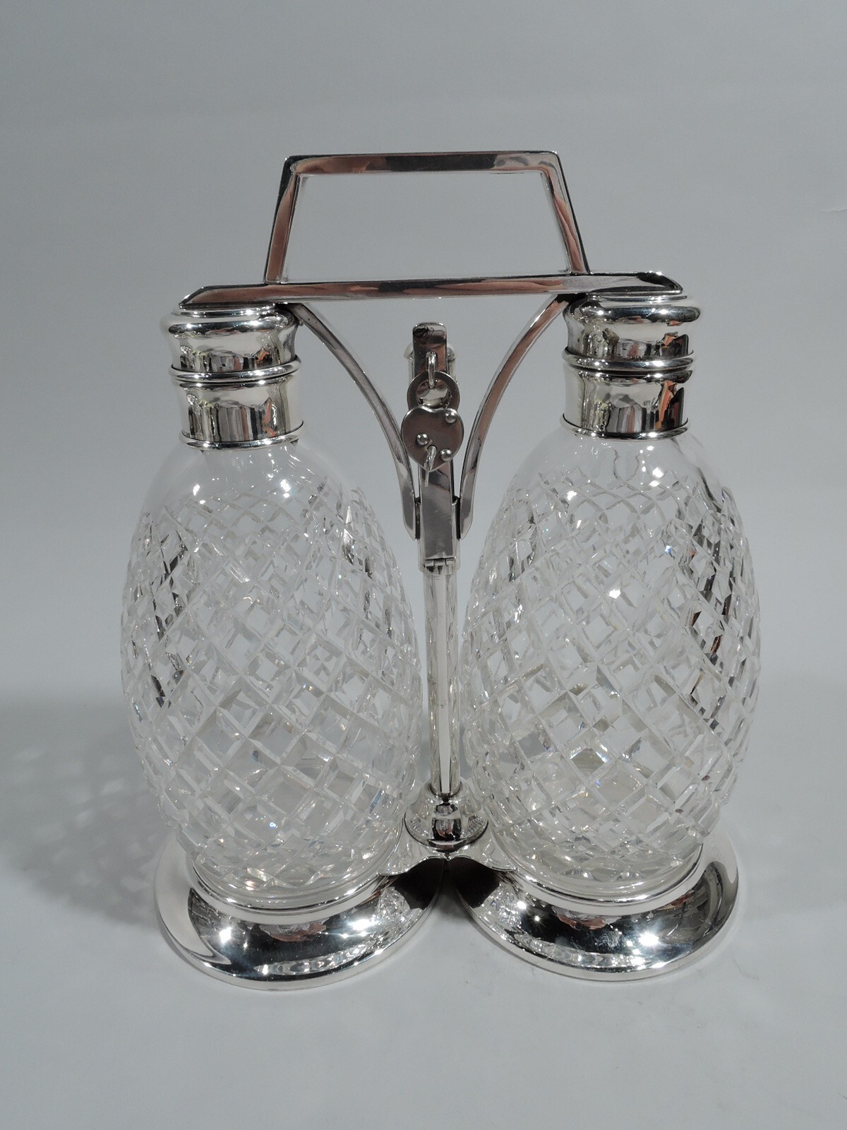 Tiffany Hawkes Tantalus S1625 Decanter Bottle Set American Sterling Silver Glass Tiffany Hawkes Tantalus S1625 Decanter Bottle Set American Sterling Silver Glass