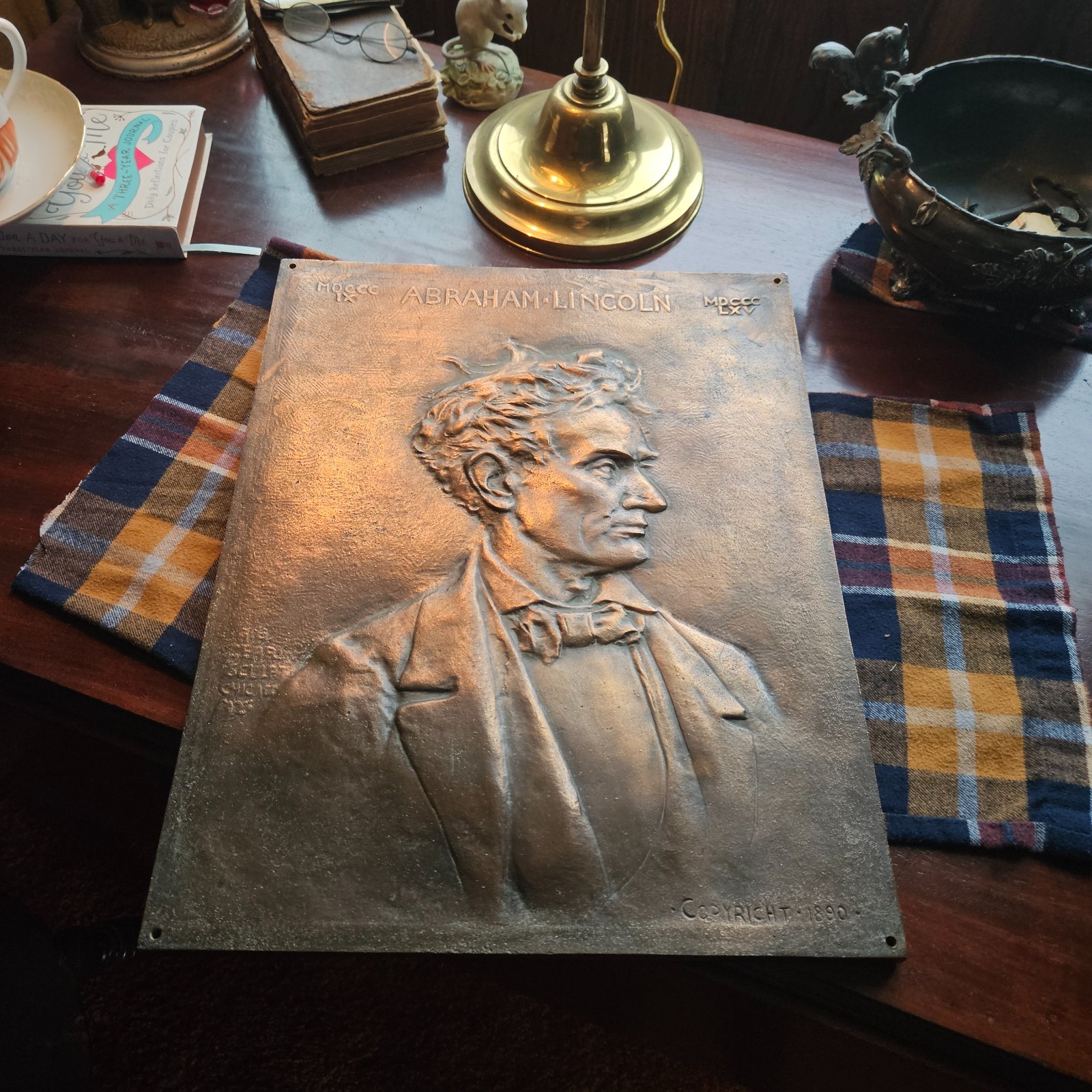RARE 1892 Abraham Lincoln as Lawyer Bronze relief Plaque by H. H. Zearing