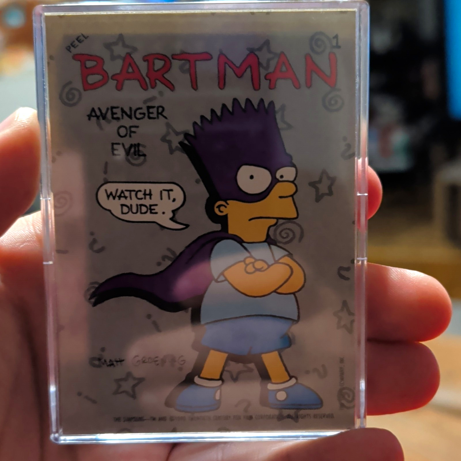 1991 Topps Bartman Avenger of Evil #1 Sticker Card - The Simpsons Bart Simpson 1991 Topps Bartman Avenger of Evil #1 Sticker Card - The Simpsons Bart Simpson