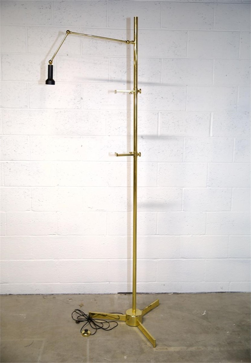 Angelo Lelli for Arredoluce - Easel Floor Lamp - Brass - Working Condition