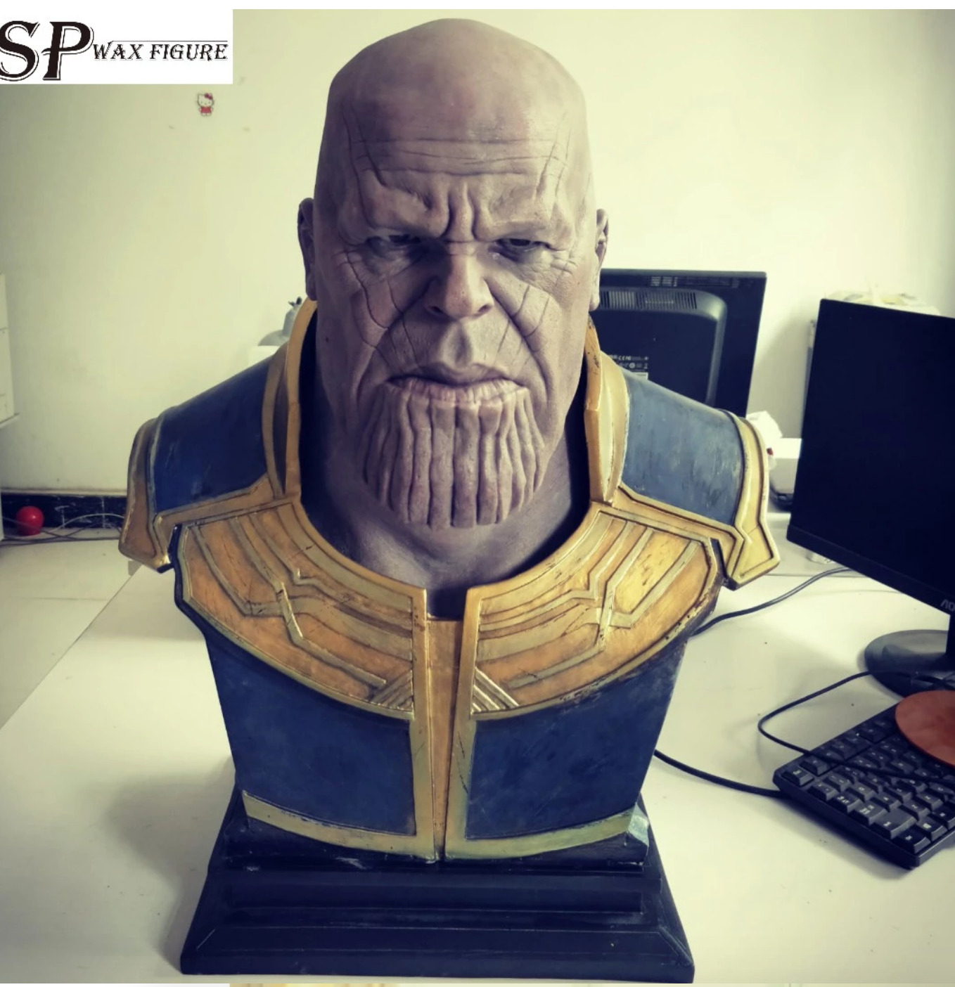 Life Size Avengers Endgame Thanos Bust Display Prop Silicon Wax Statue 1:1
