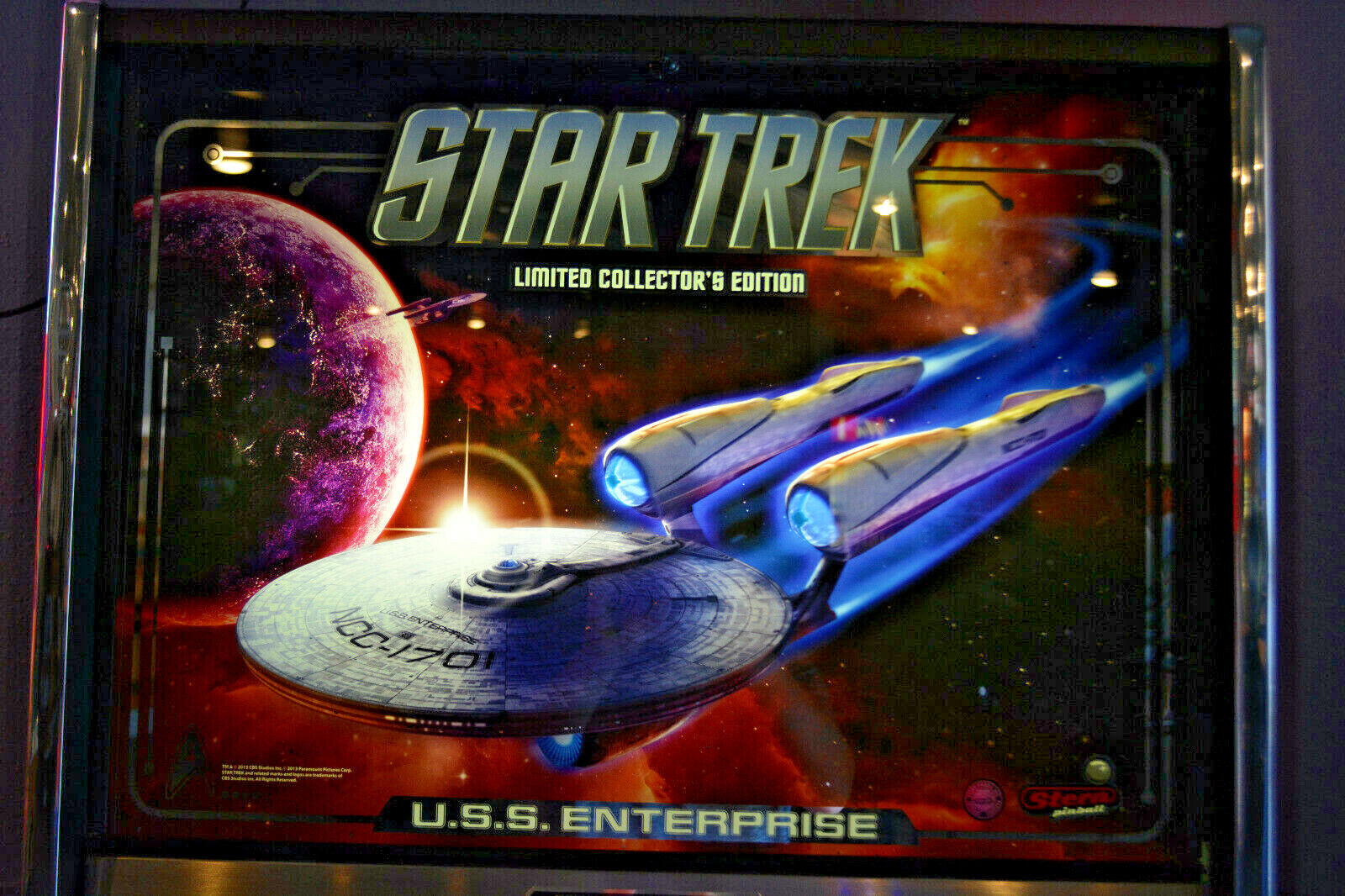 Stern * STAR TREK U.S.S. Enterprise LE (#317 of 799) pInball game with topper  