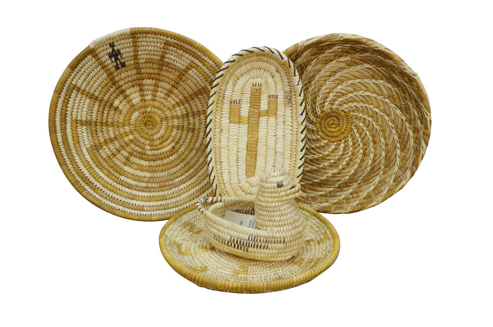 Rare Lot Vintage Papago Tohono O'Odham Naitive American Indian Woven Baskets Rare Lot Vintage Papago Tohono O'Odham Naitive American Indian Woven Baskets
