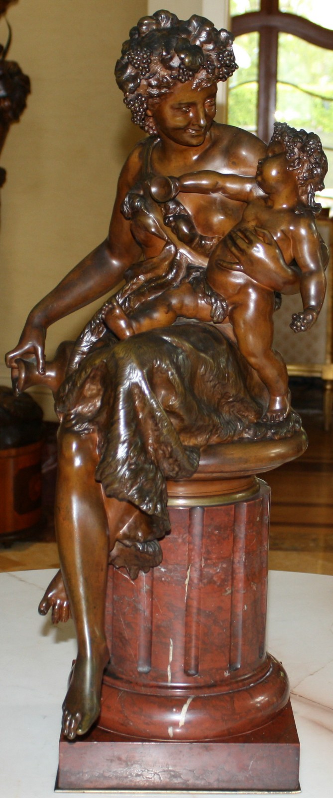 MAGNIFICENT 19C MARBLE BRONZE STATUE BY A.E CARRIER-BELLEUSE FOUNDRY MARK SIGNED MAGNIFICENT 19C MARBLE BRONZE STATUE BY A.E CARRIER-BELLEUSE FOUNDRY MARK SIGNED