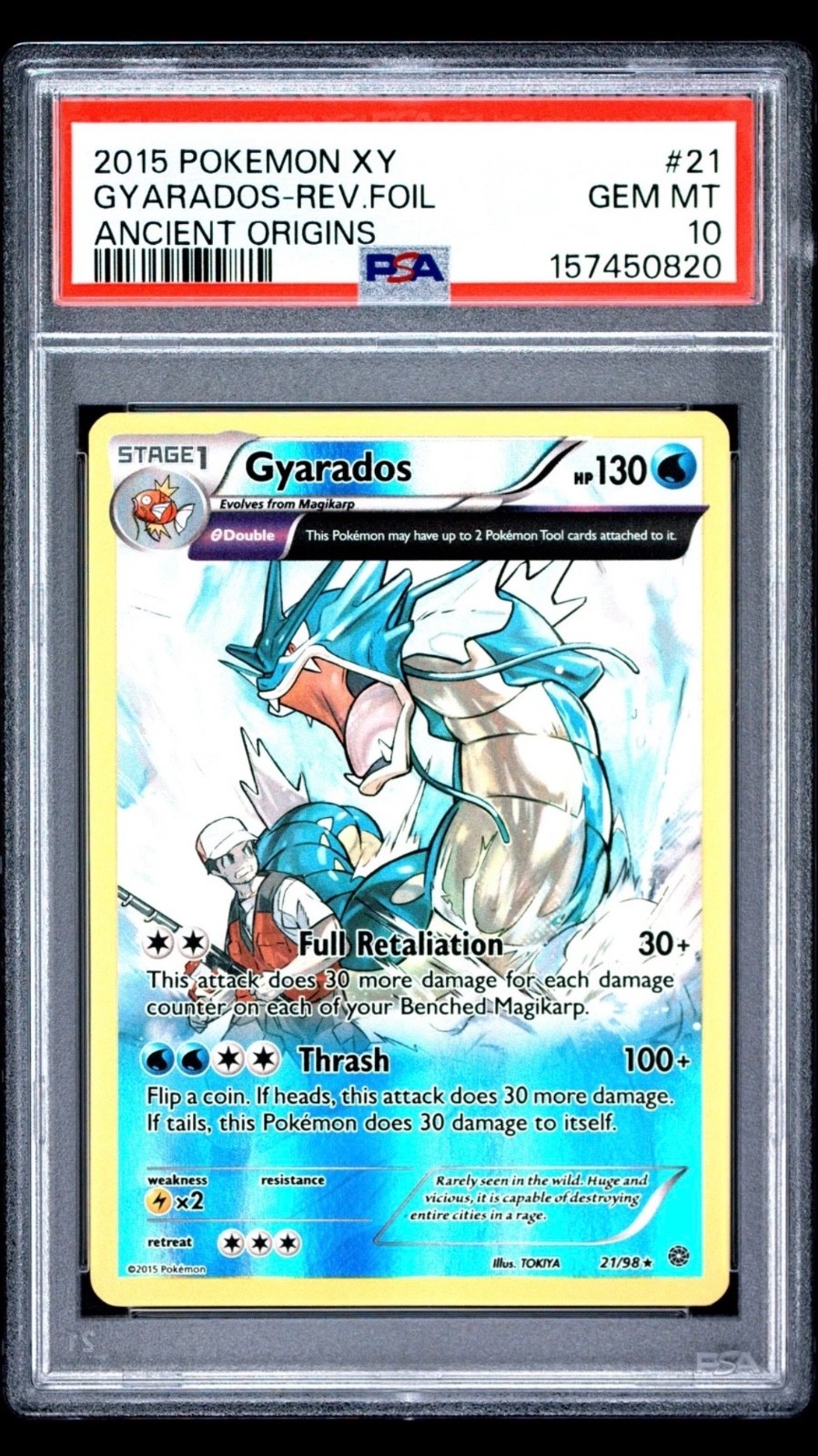 PSA 10 GYARADOS 21/98 | XY Ancient Origins Full Art Pokemon Card POP 98 PSA 10 GYARADOS 21/98 | XY Ancient Origins Full Art Pokemon Card POP 98