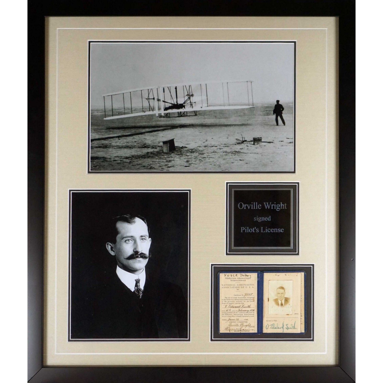 Orville Wright Signed 1930 Pilot's License - Framed Display - PSA/DNA Orville Wright Signed 1930 Pilot's License - Framed Display - PSA/DNA