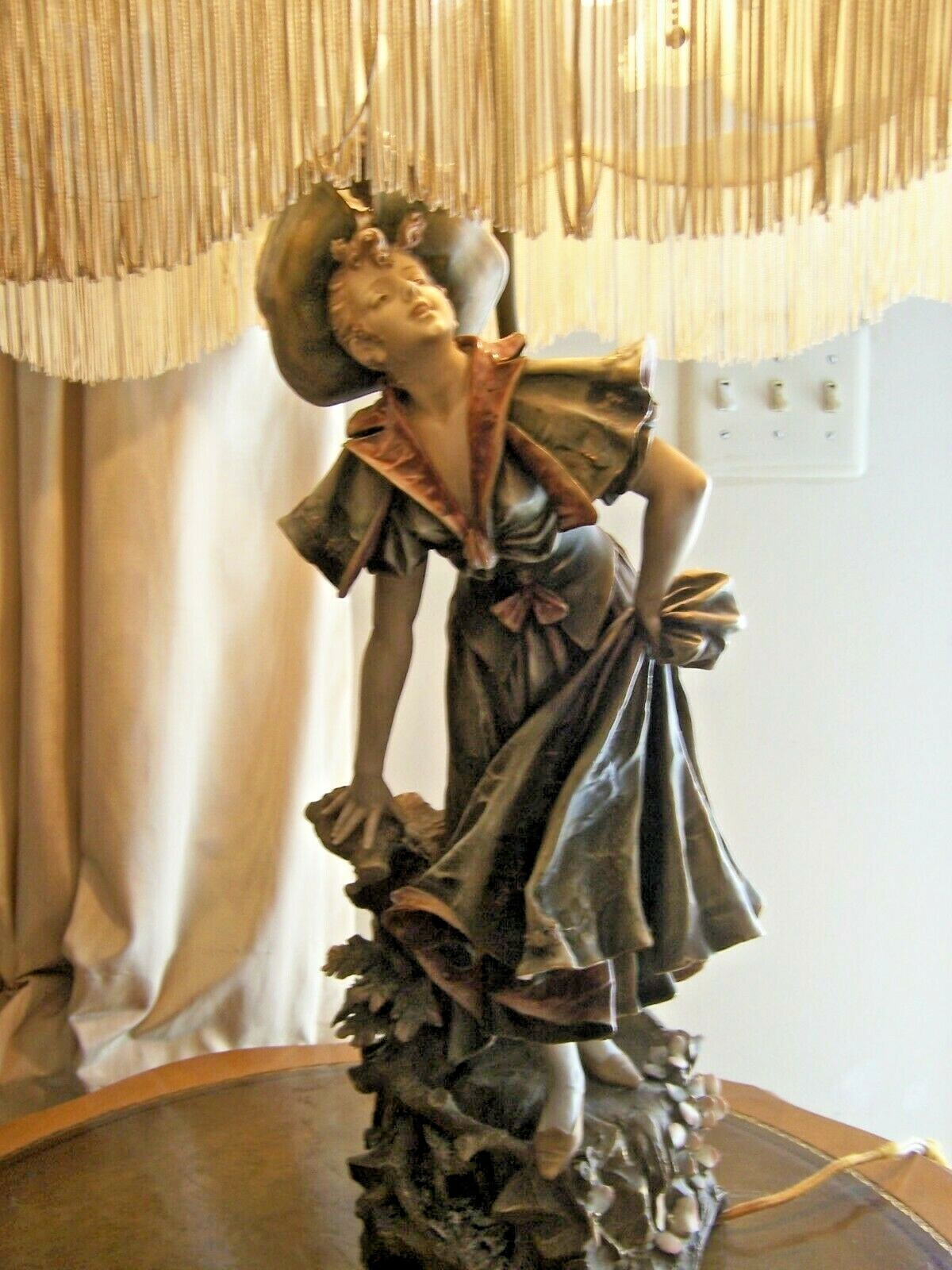  RAREST ANTIQUE DEPOSE' TURN WIEN E W 1880'S ART NOUVEAU AUSTRIAN PORCELAIN LAMP