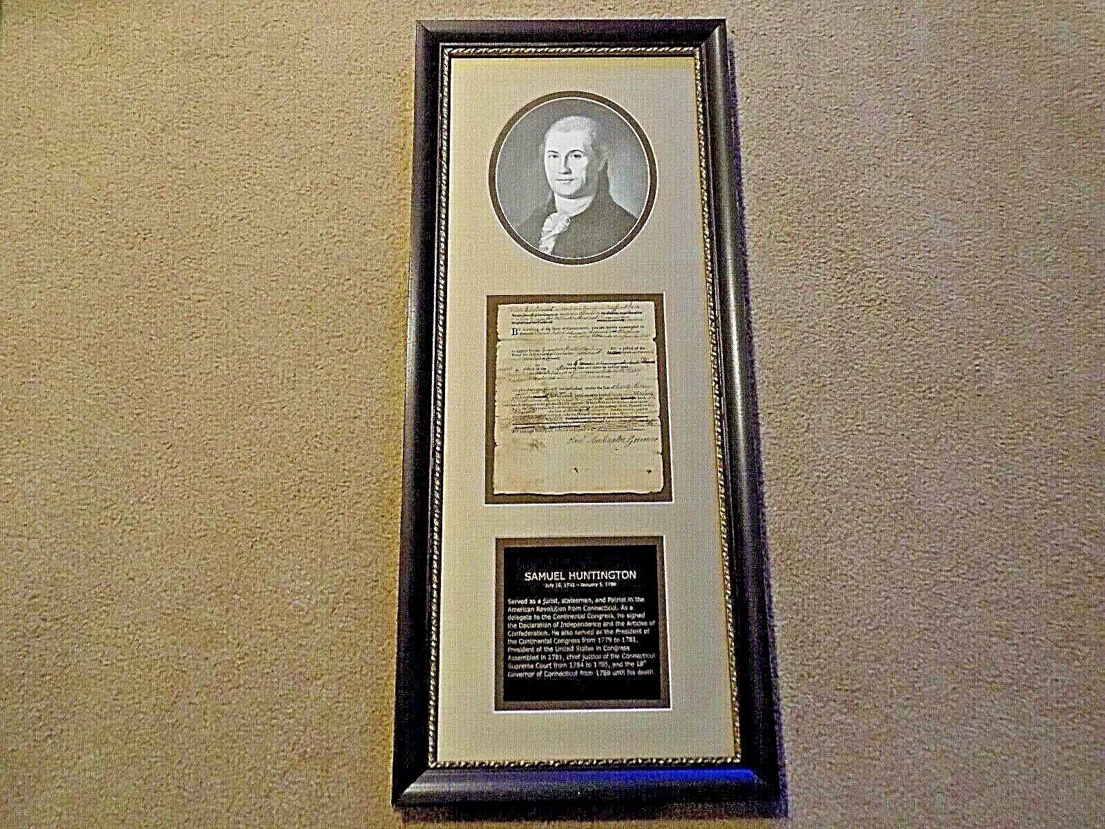 SAMUEL HUNTINGTON Autograph Document Signed (DS) Declaration of Independence 