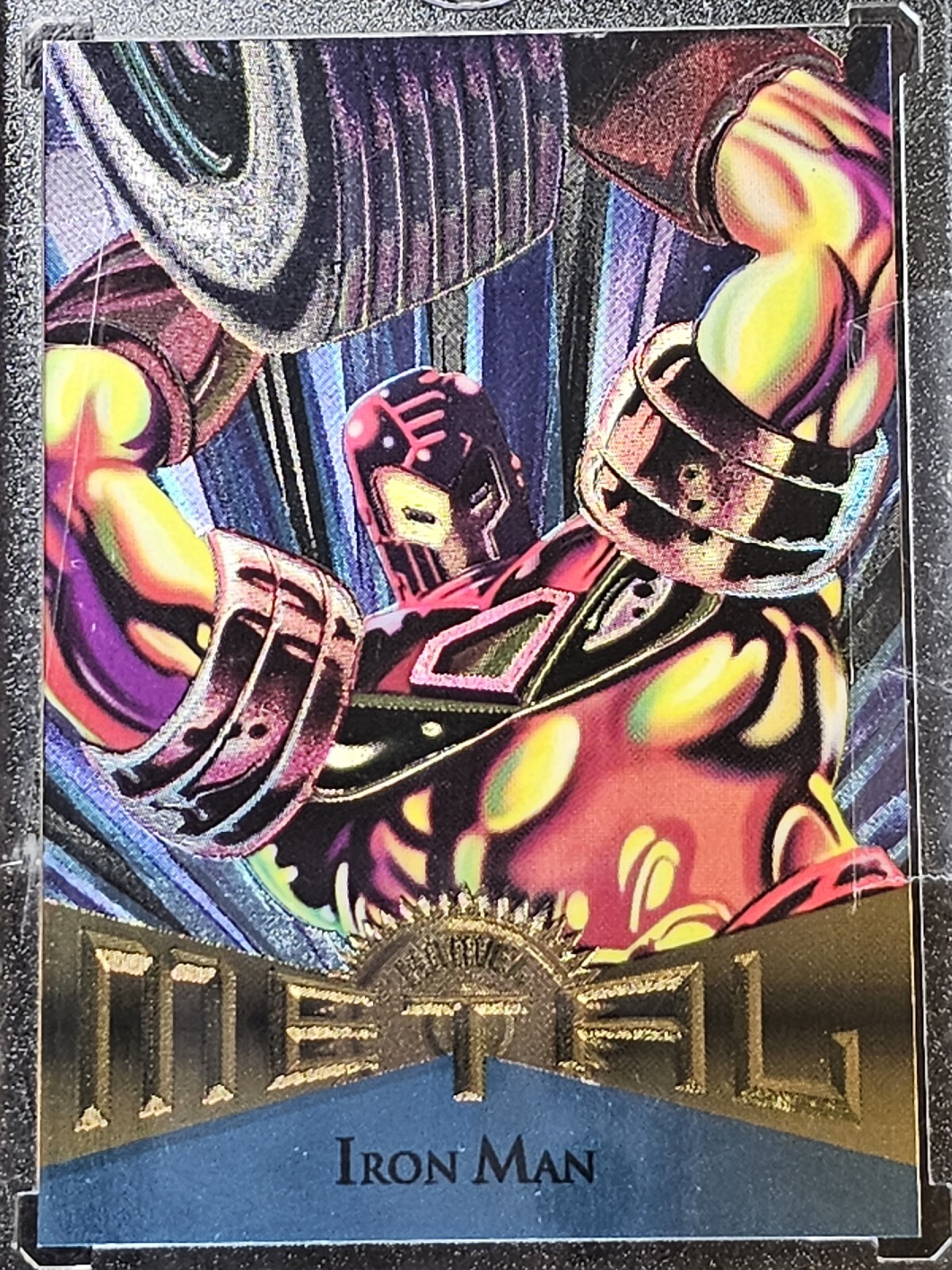 1995 Fleer Marvel Metal Foil Base Trading Card #23 Iron Man NM-M