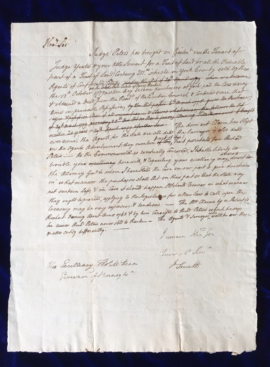 Rare Autograph Letter Signed by James Smith - Signer Declaration of Independence