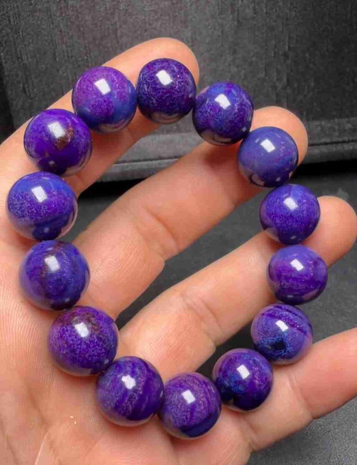 14.6mm Rare Top South Africa Natural Sugilite Gem Round Beads Crystal Bracelet 14.6mm Rare Top South Africa Natural Sugilite Gem Round Beads Crystal Bracelet