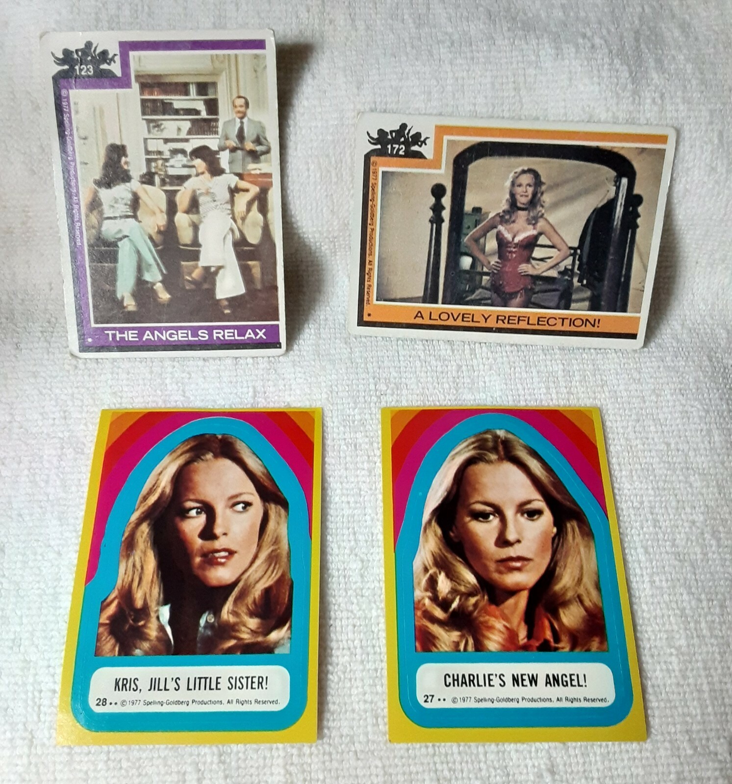 VTG CHARLIE'S ANGELS 1977 C. LADD/K.JACKSON/J. SMITH TRADING CARDS & STICKERS VTG CHARLIE'S ANGELS 1977 C. LADD/K.JACKSON/J. SMITH TRADING CARDS & STICKERS