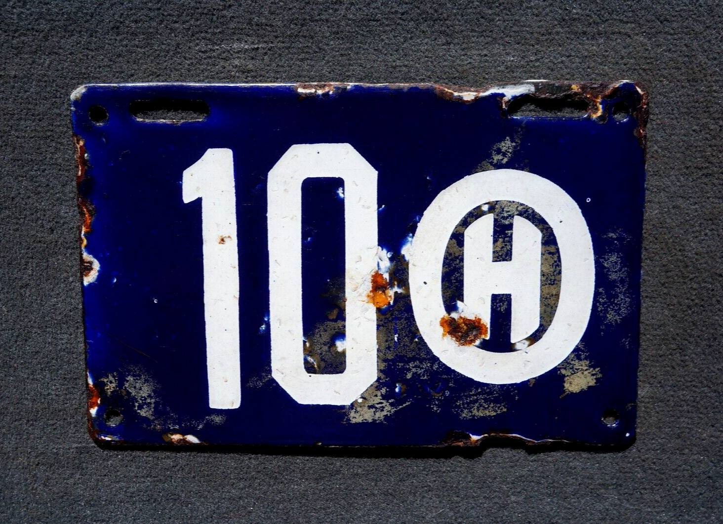 1908 OHIO OVAL Porcelain License Plate Low Digit # 10 ORIGINAL - FT WAYNE ALPCA 1908 OHIO OVAL Porcelain License Plate Low Digit # 10 ORIGINAL - FT WAYNE ALPCA
